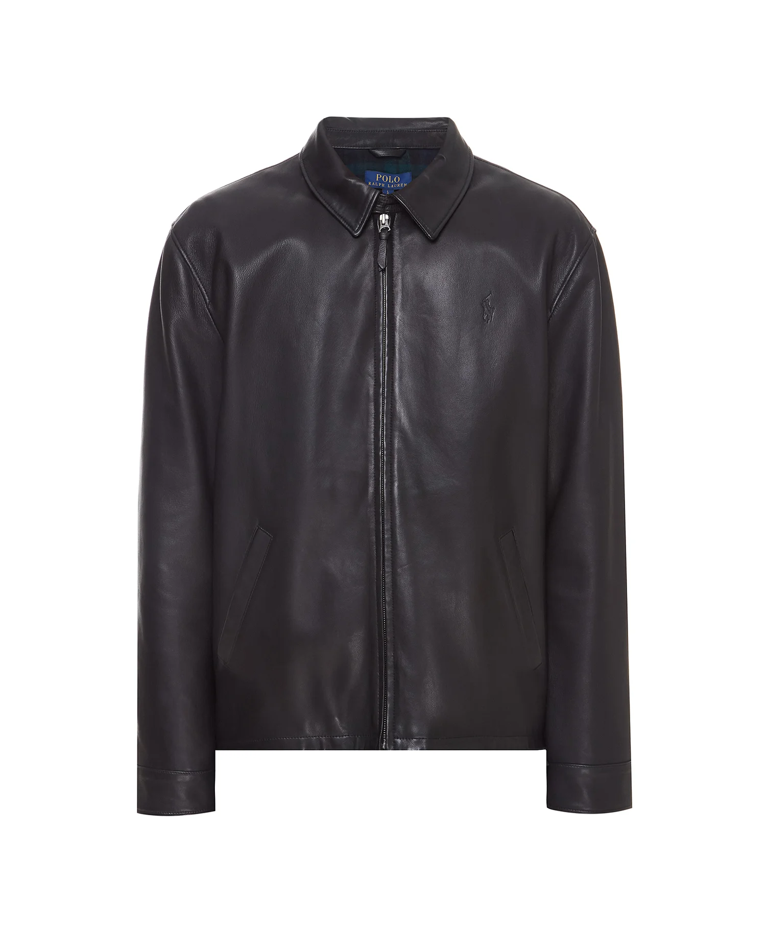 Мужская черная кожаная куртка Polo Ralph Lauren 710671431001 — MD