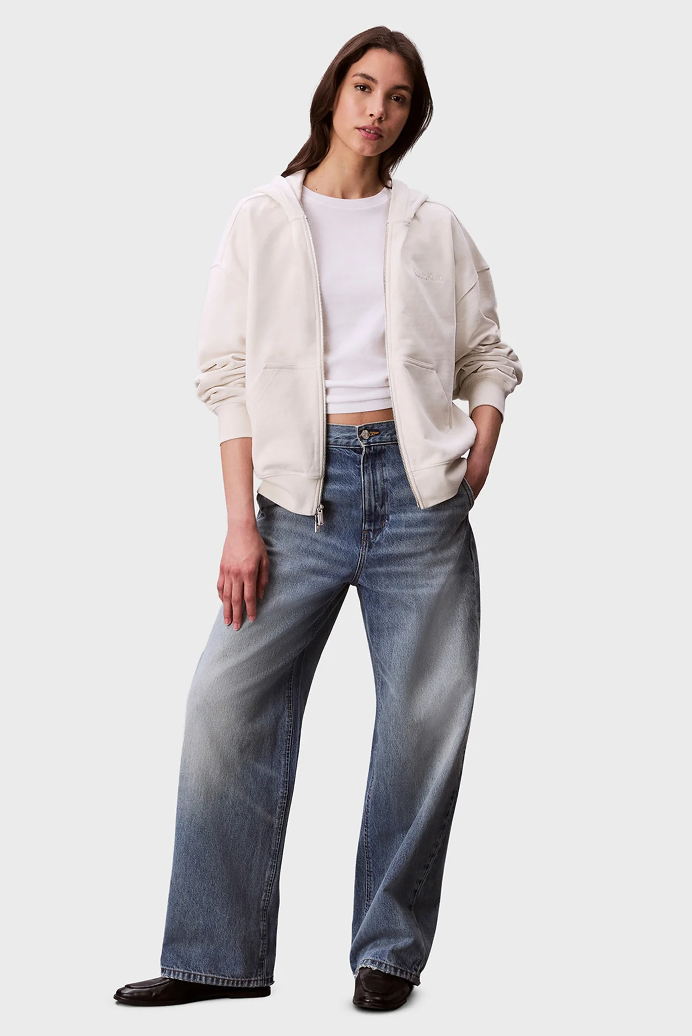 Женское белое худи FRENCH TERRY Calvin Klein LV044C211G — MD-Fashion