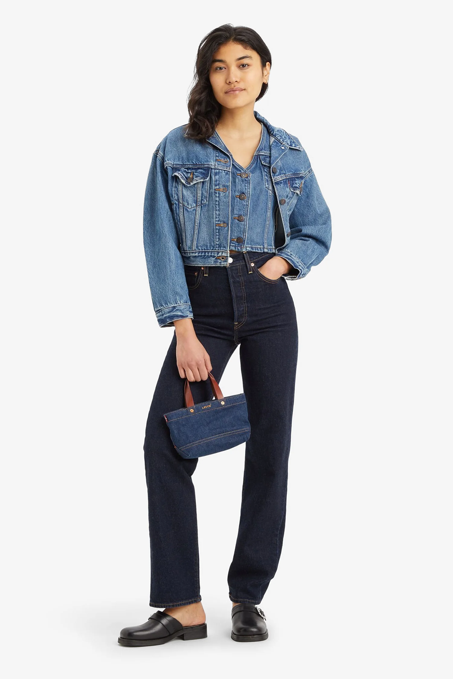 Женские темно-синие джинсы Ribcage Full Length Levi's® 79078;0014