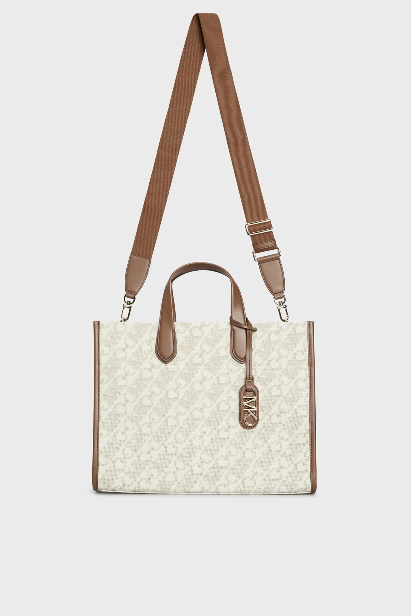 Женская бежевая сумка с узором GIGI LG GRAB TOTE Michael Kors