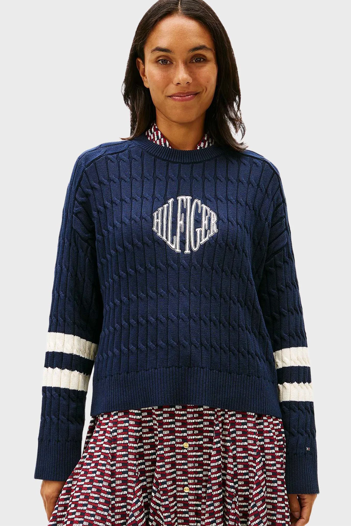 Женский темно-синий джемпер TEXTURED GRAPHIC C-NK LS SWT Tommy