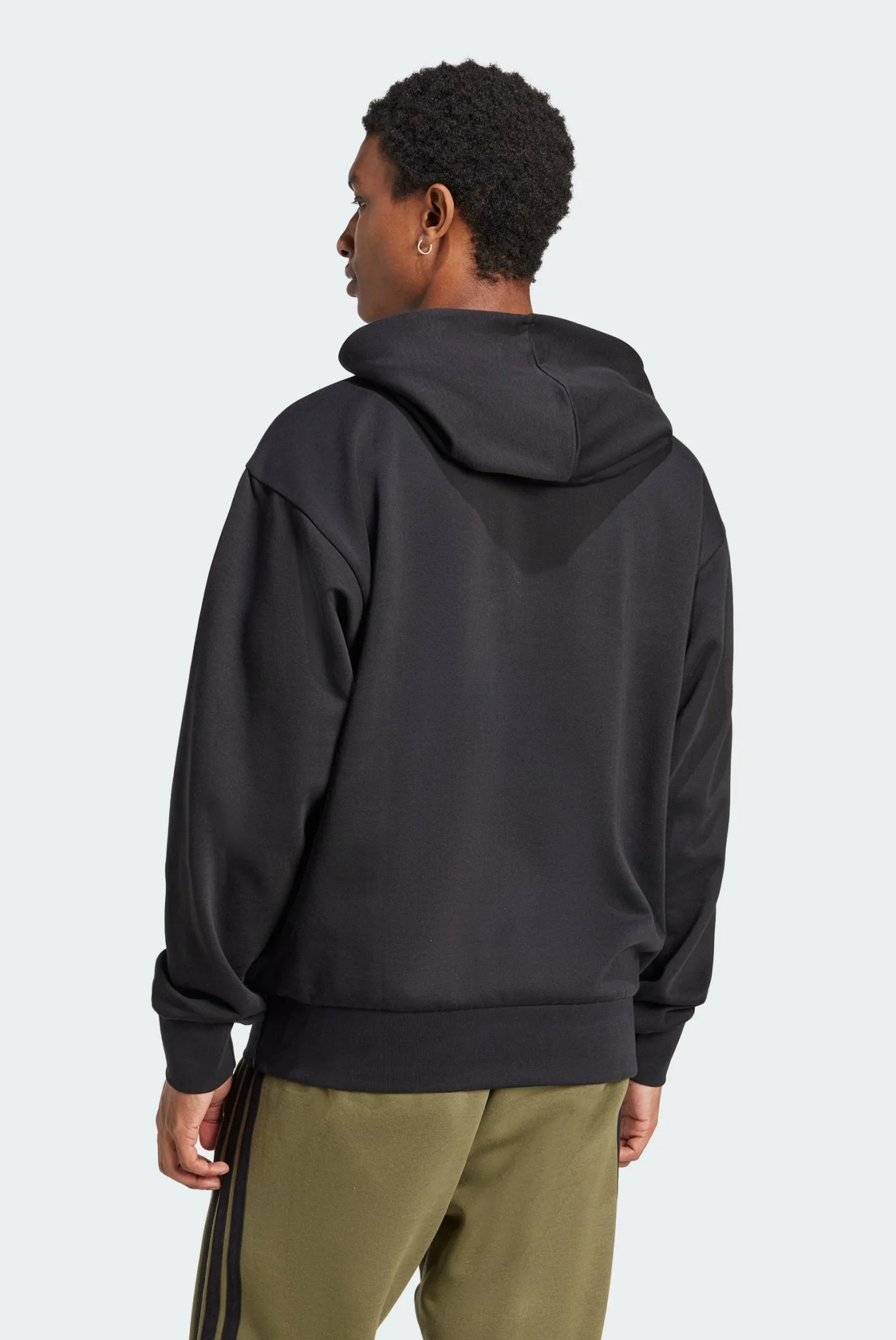 Мужское черное худи Essentials Feelcozy Fleece adidas JE3807 — MD