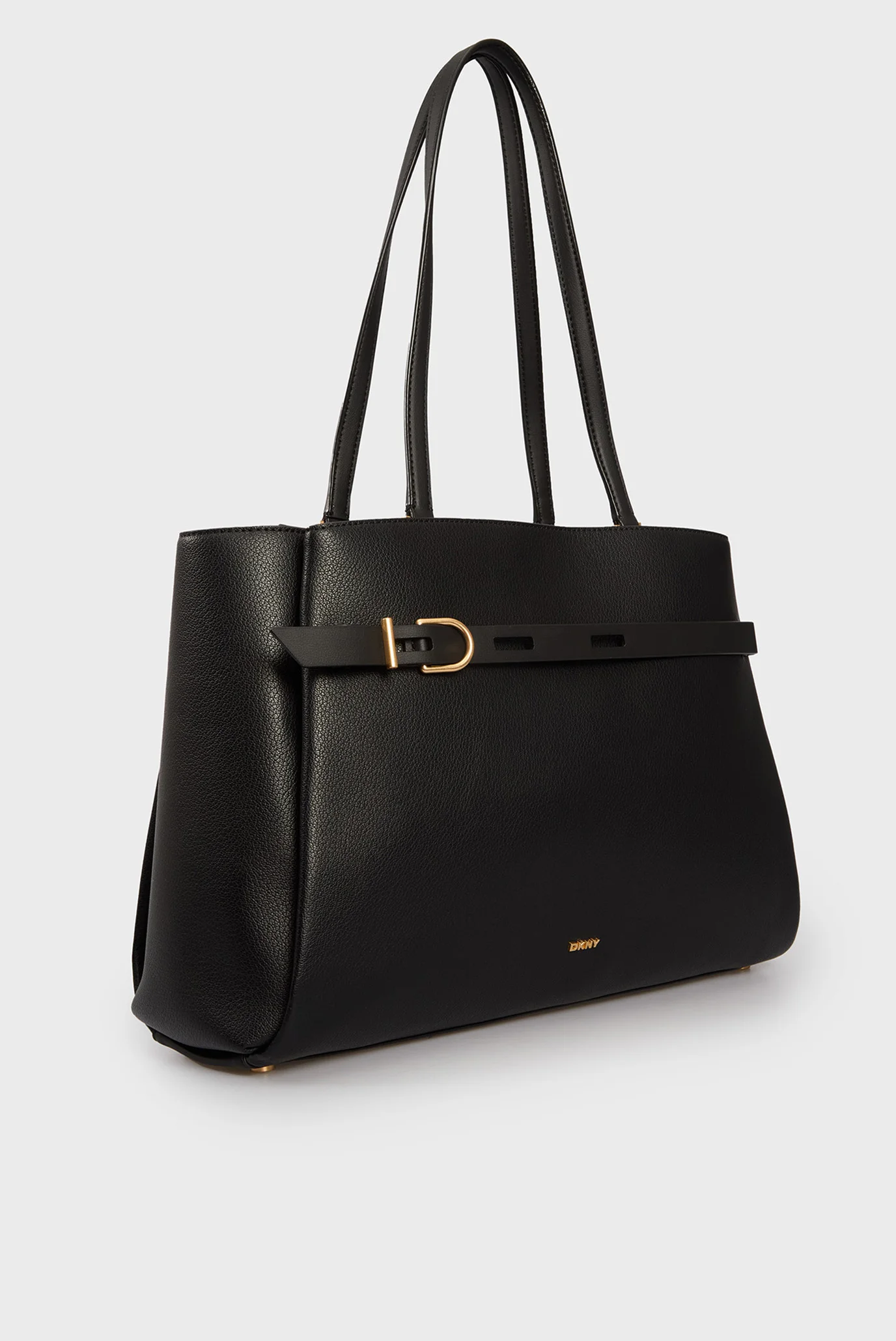 Женская черная кожаная сумка ONYX TOTE DKNY R44AAI67 — MD-Fashion