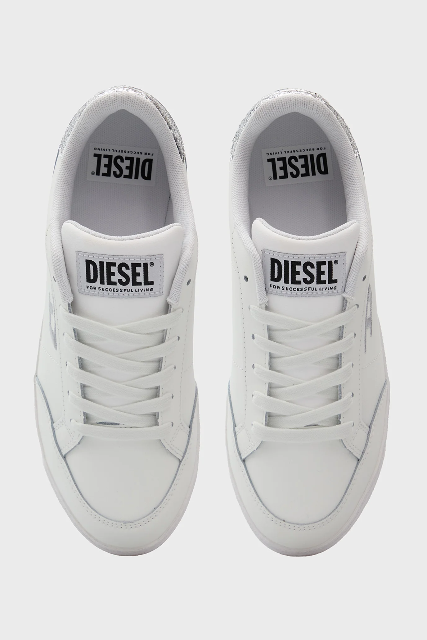 Женские белые кожаные сникерсы D-LEO Diesel Y03908 P7626 — MD-Fashion