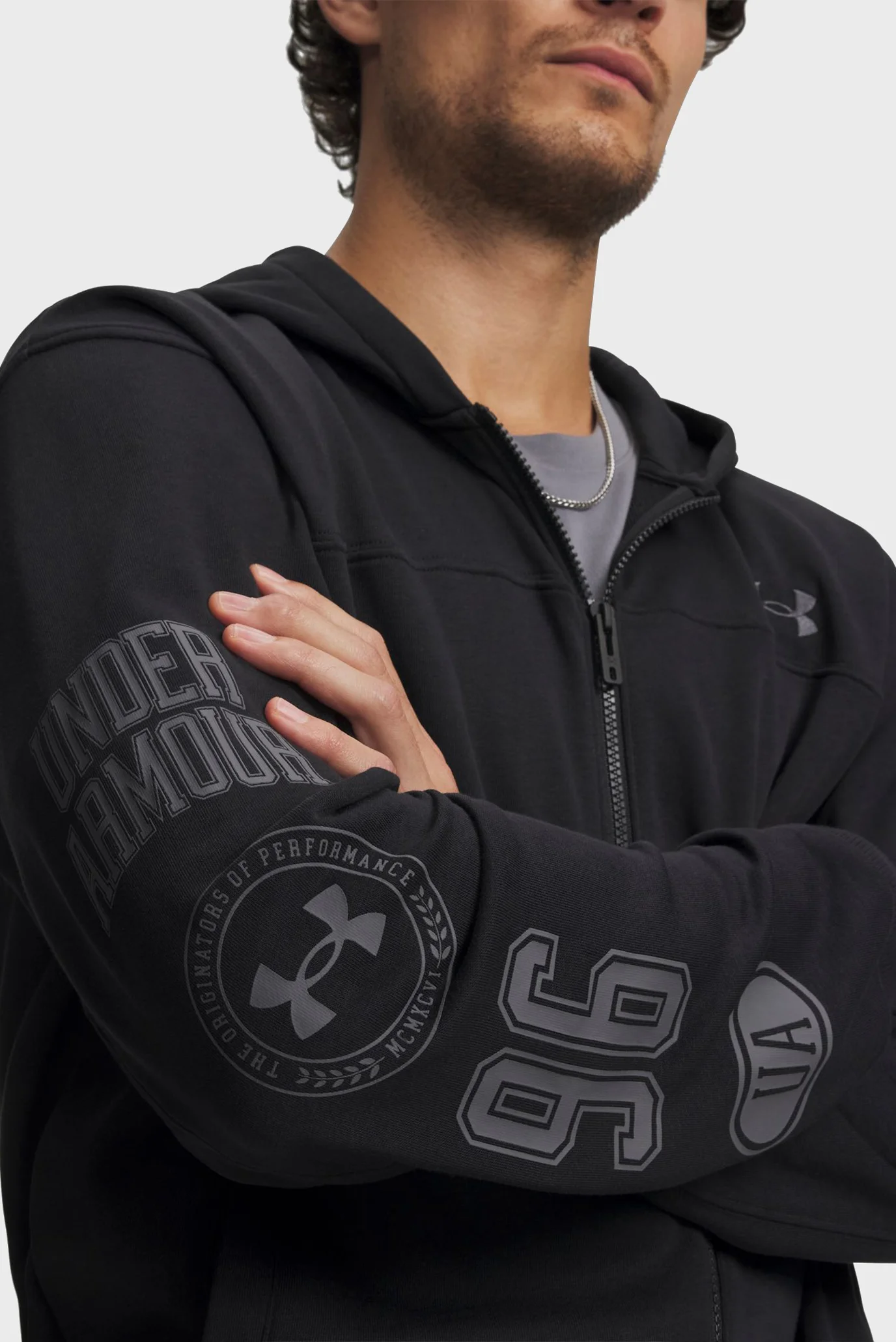 Чоловіче чорне худі UA Rival LW Graphic FZ Under Armour 6014687