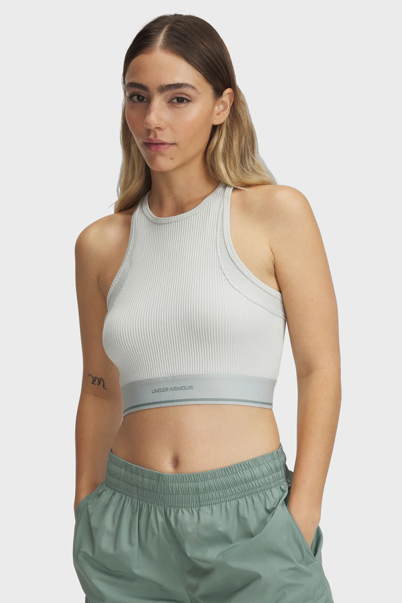 Женский мятный топ UA Meridian Rib Branded Tank Under Armour