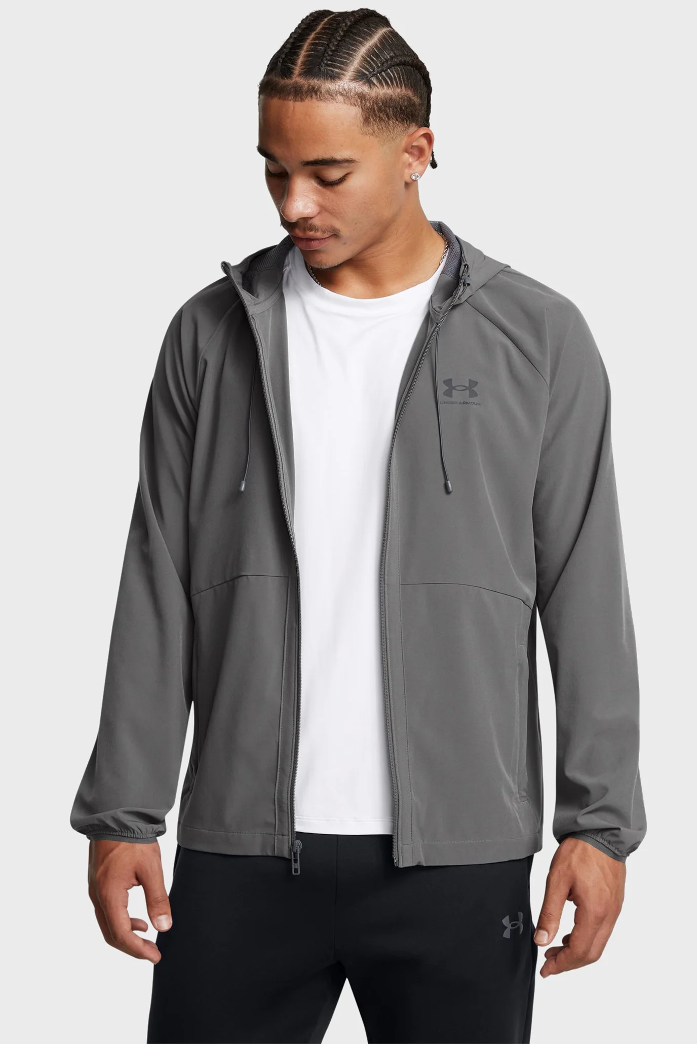 Мужская серая ветровка UA Vibe Woven Jacket Under Armour 6003001