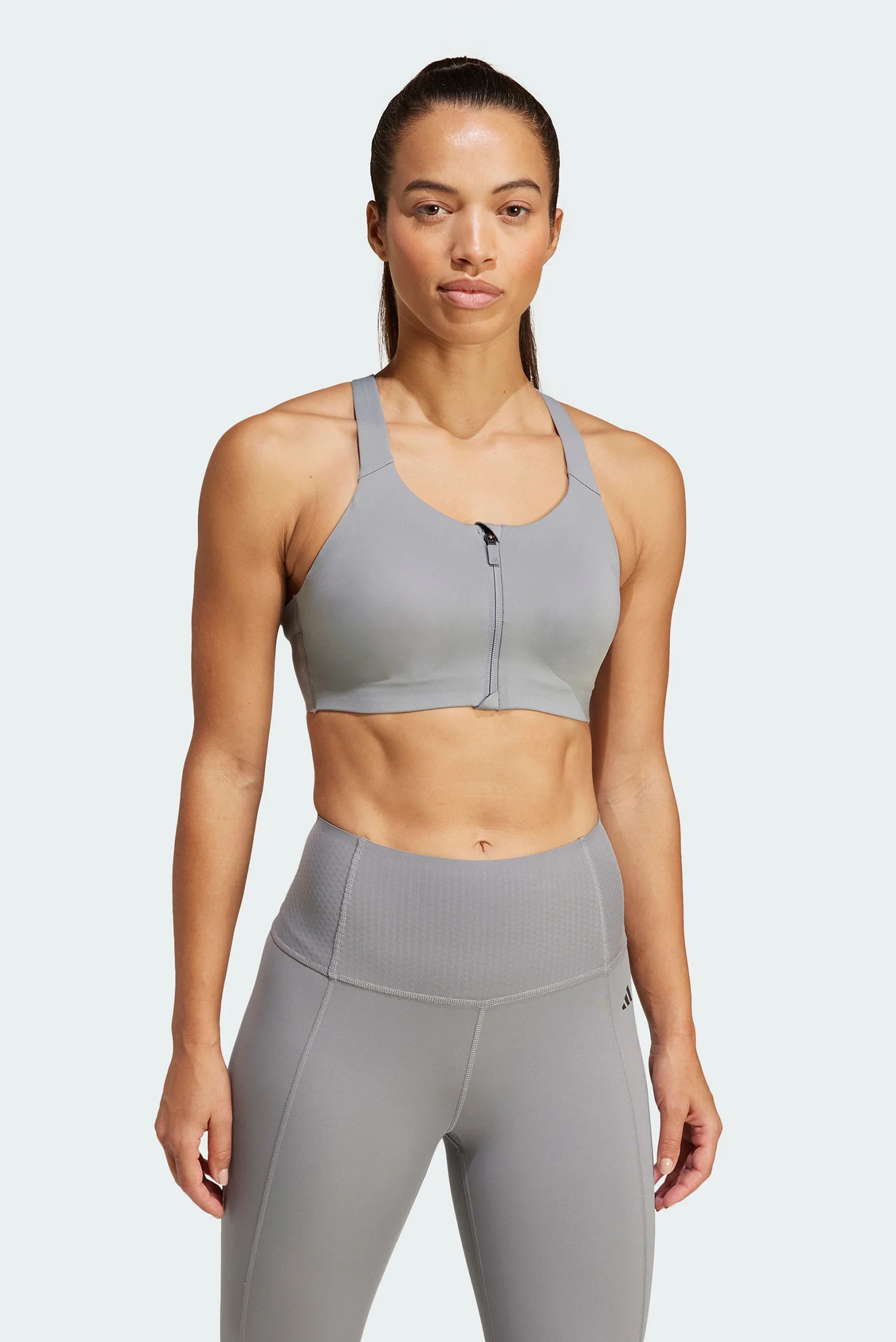 Женский серый топ TLRD Impact Luxe High-Support Zip adidas IT6656