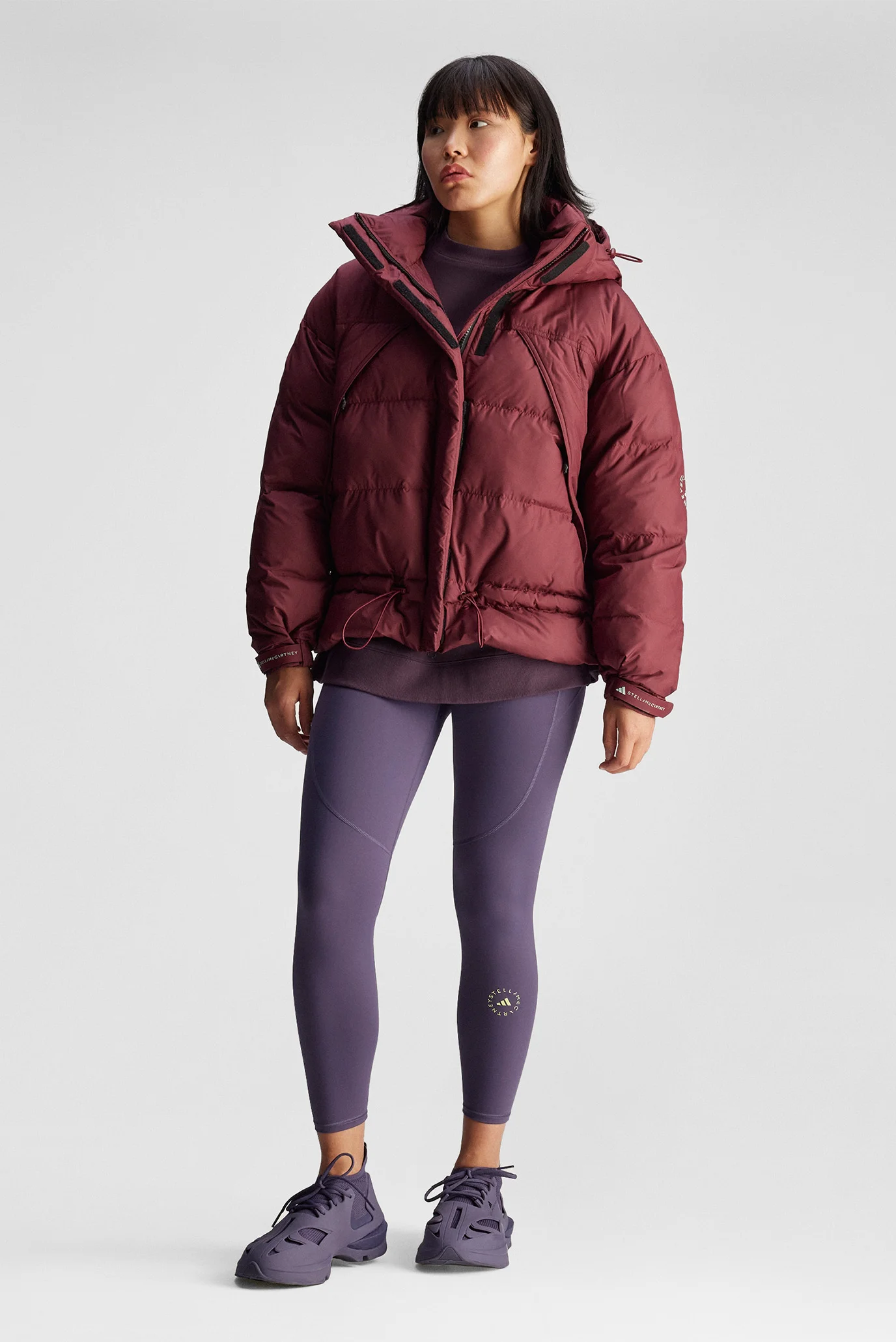 マーレット Женская бордовая куртка adidas by Stella McCartney Mid Length