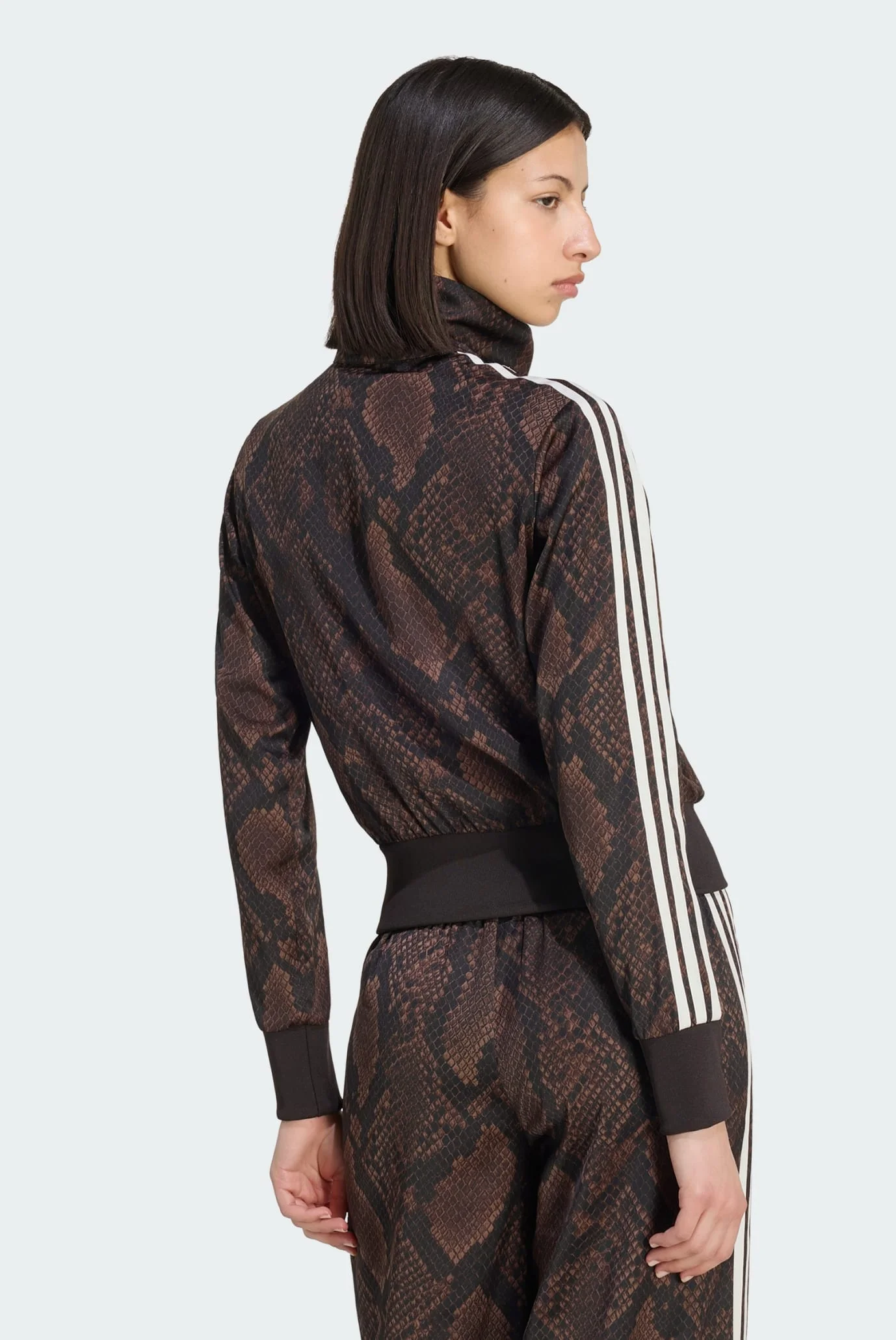 Женская коричневая спортивная кофта с узором SATIN SNAKE PRINT