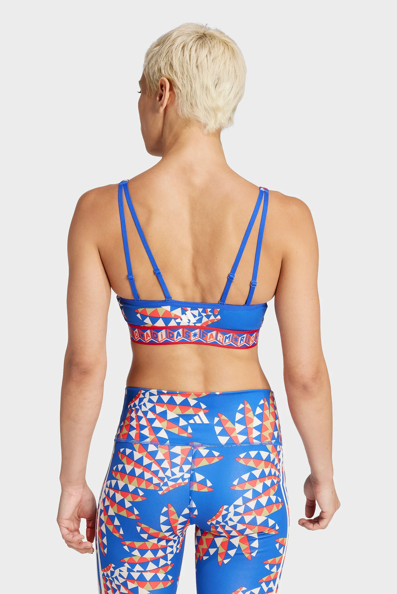 Женский синий топ с узором adidas x FARM Rio Medium-Support adidas
