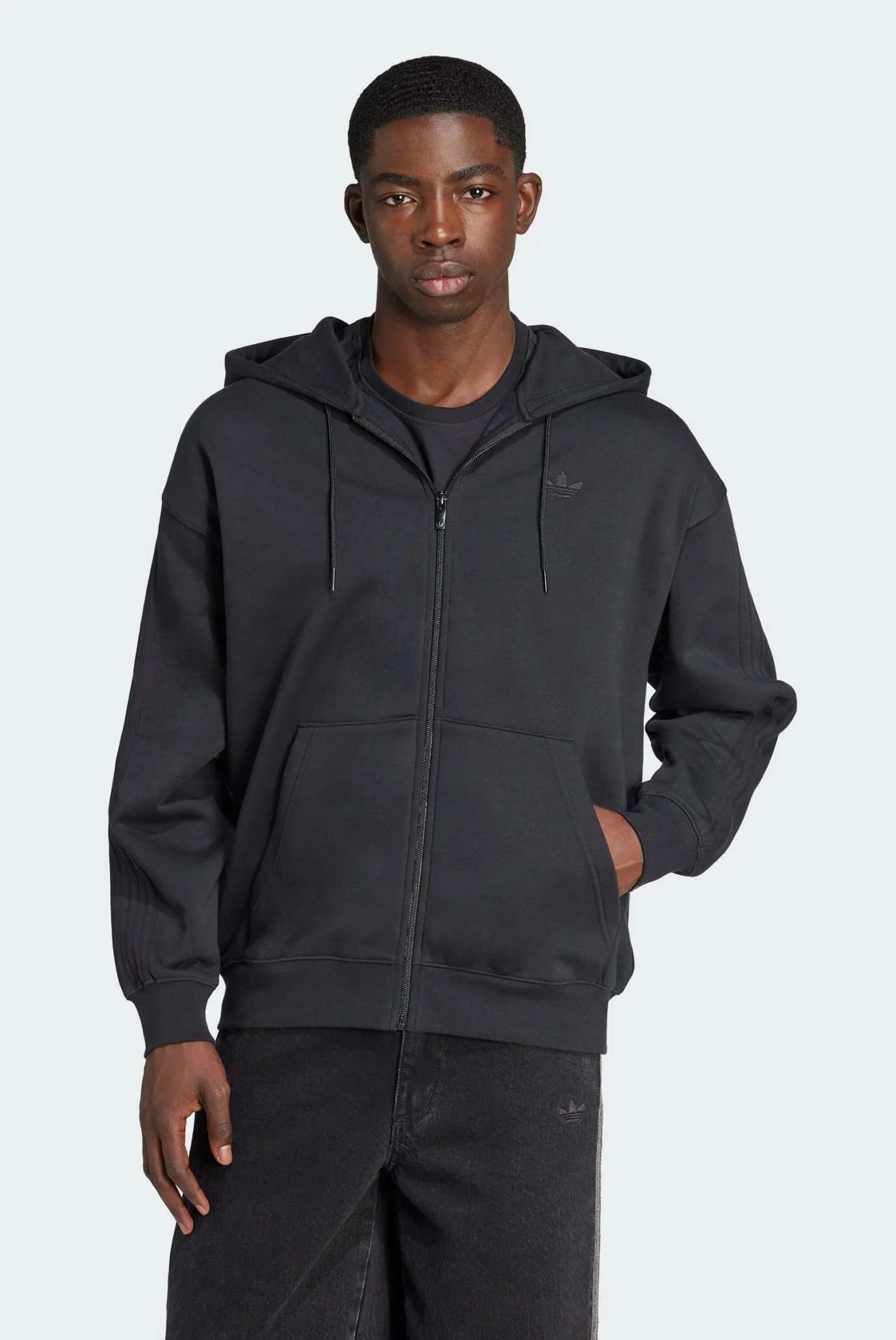 トップス A Чоловіче чорне худі adidas Adicolor Oversize Full-Zip adidas