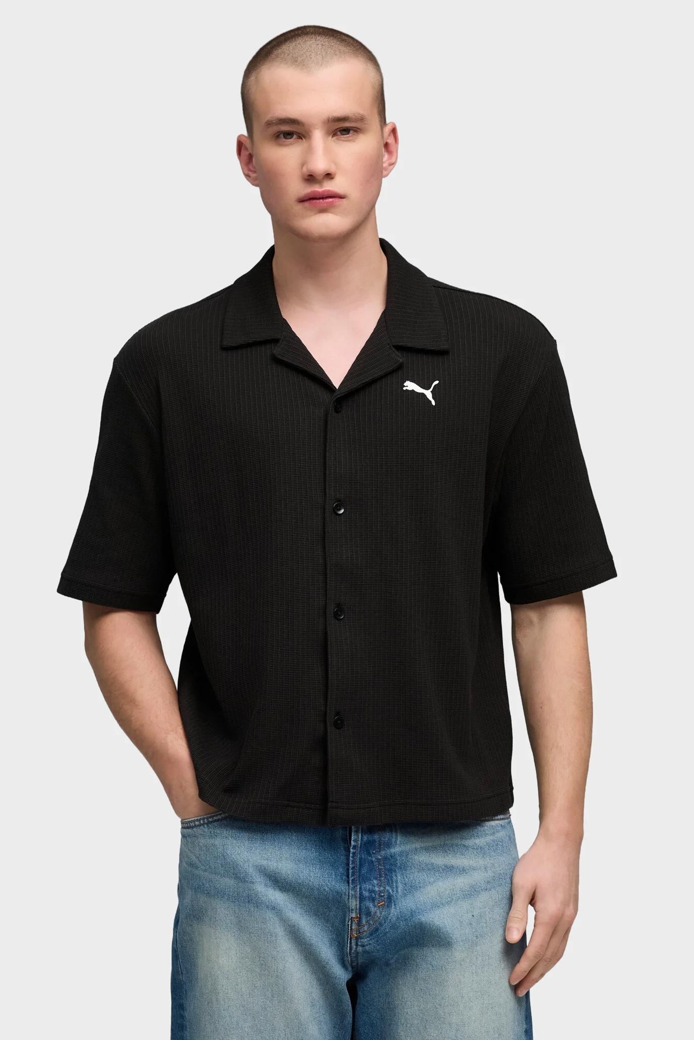 Mee8193 Чоловіча чорна сорочка Wardrobe Essentials Boxy Shirt Men PUMA
