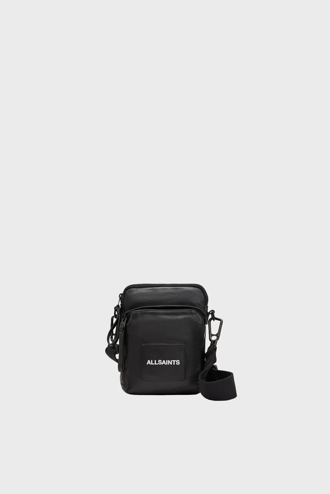 Мужская черная кожаная сумка FALCON AllSaints M165XB — MD-Fashion