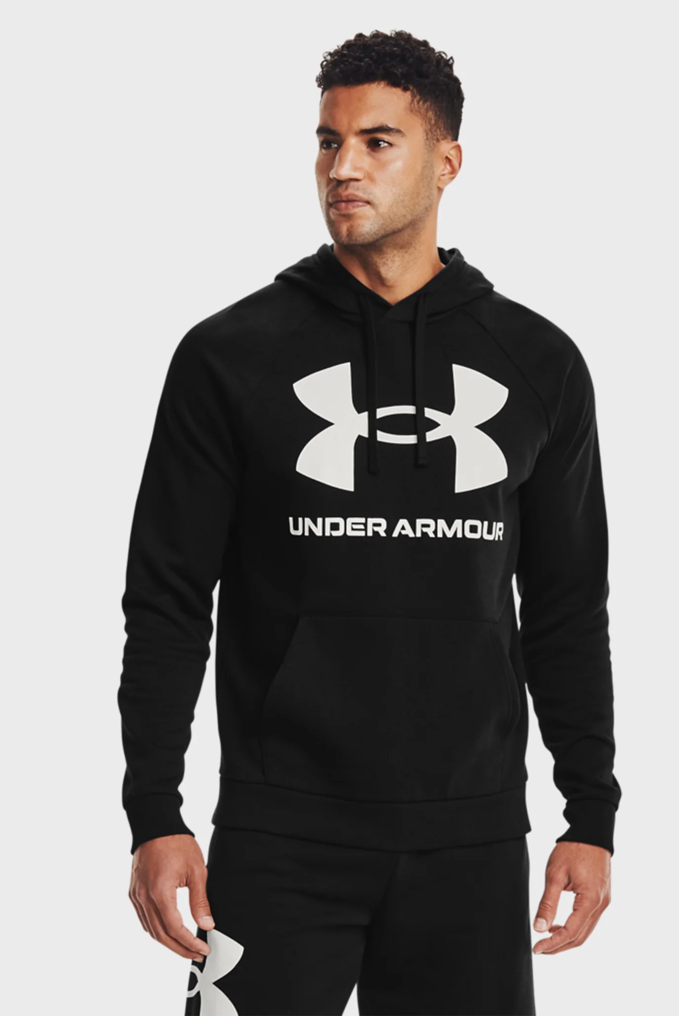 Мужское черное худи UA Rival Fleece Big Logo HD Under Armour