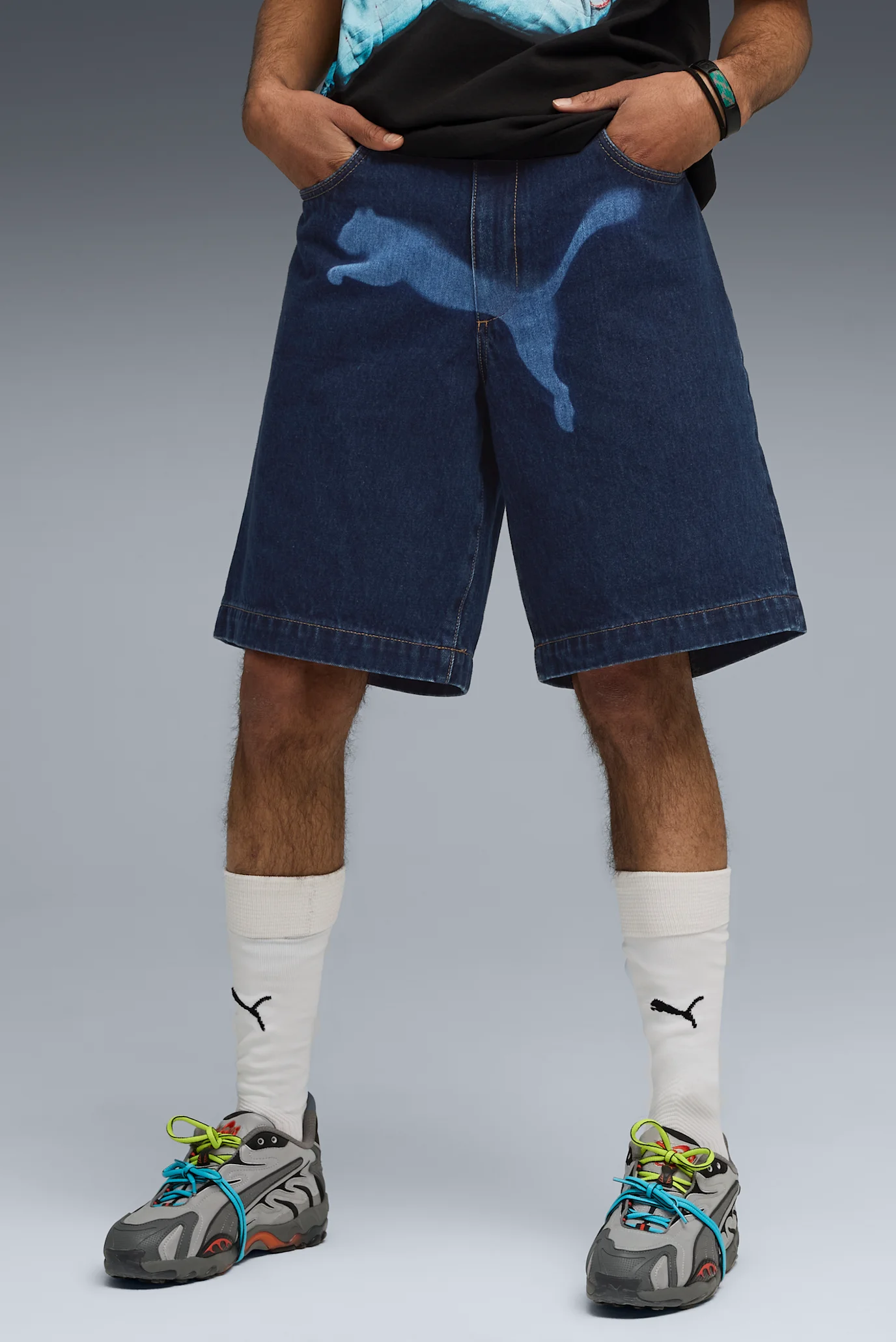 Мужские темно-синие шорты A$AP ROCKY x PUMA Denim Shorts Men PUMA