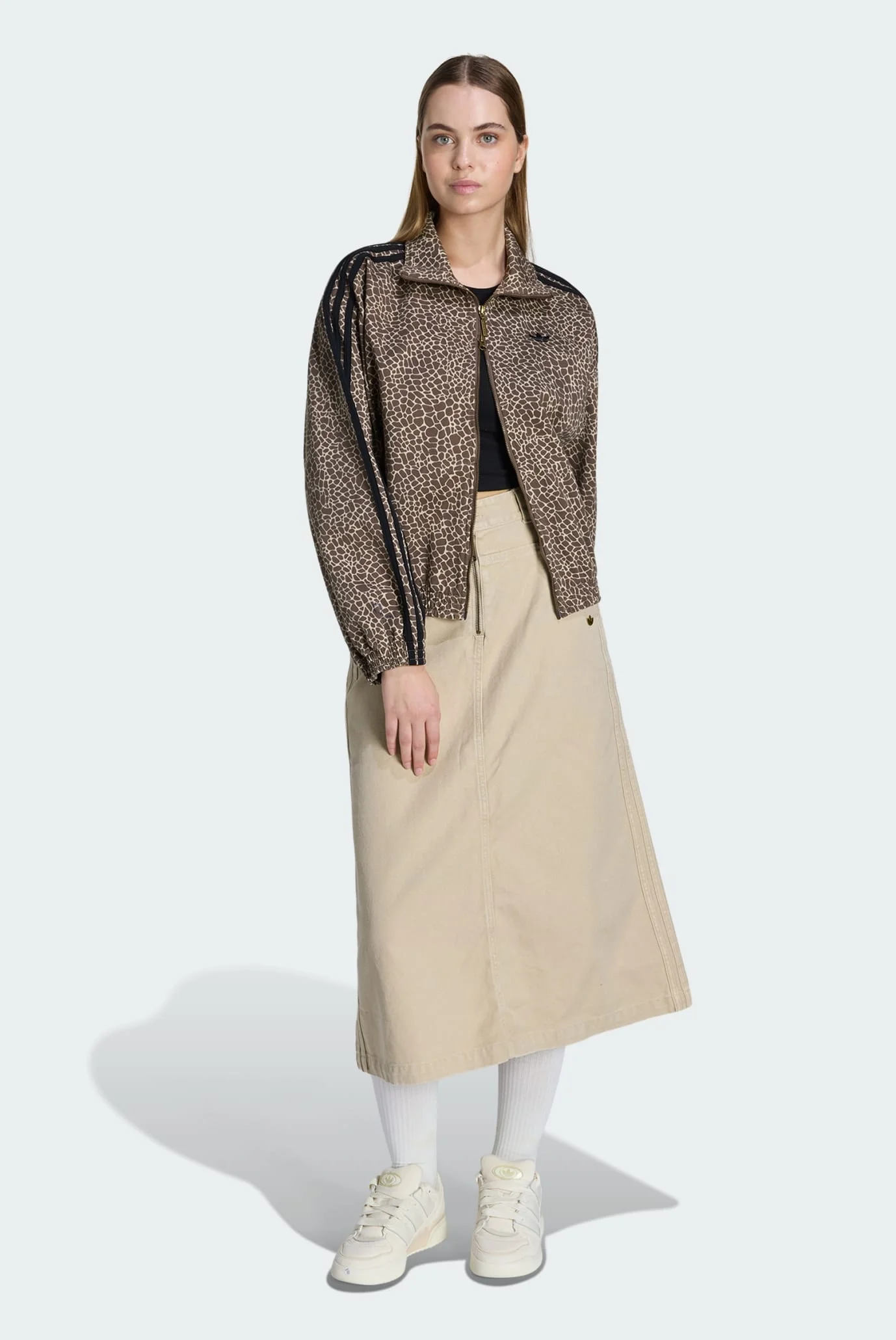 Женская коричневая джинсовая куртка с узором FIREBIRD OVERSIZED