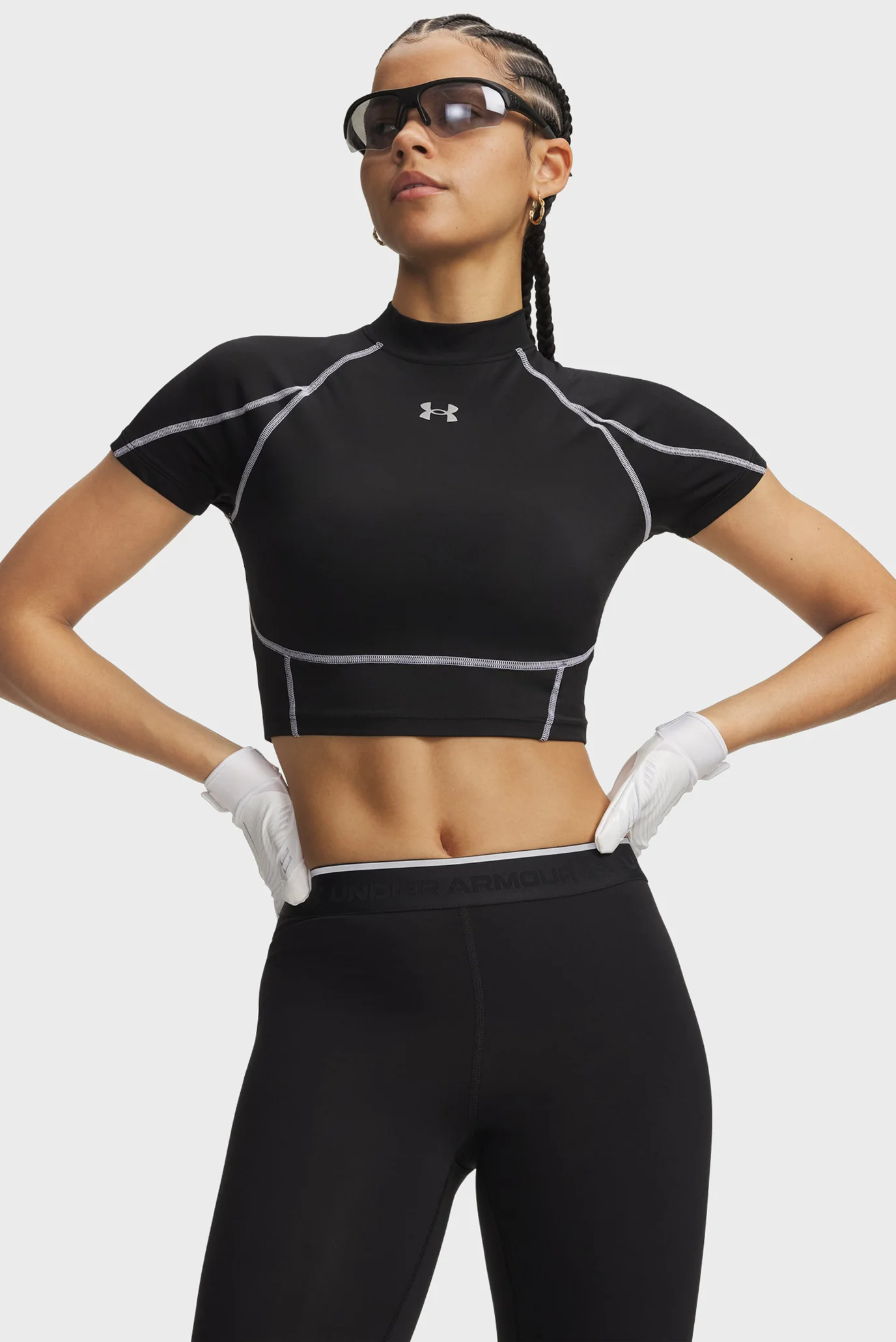 Женский черный топ HeatGear Elite Crop Mck SS Under Armour 6014710