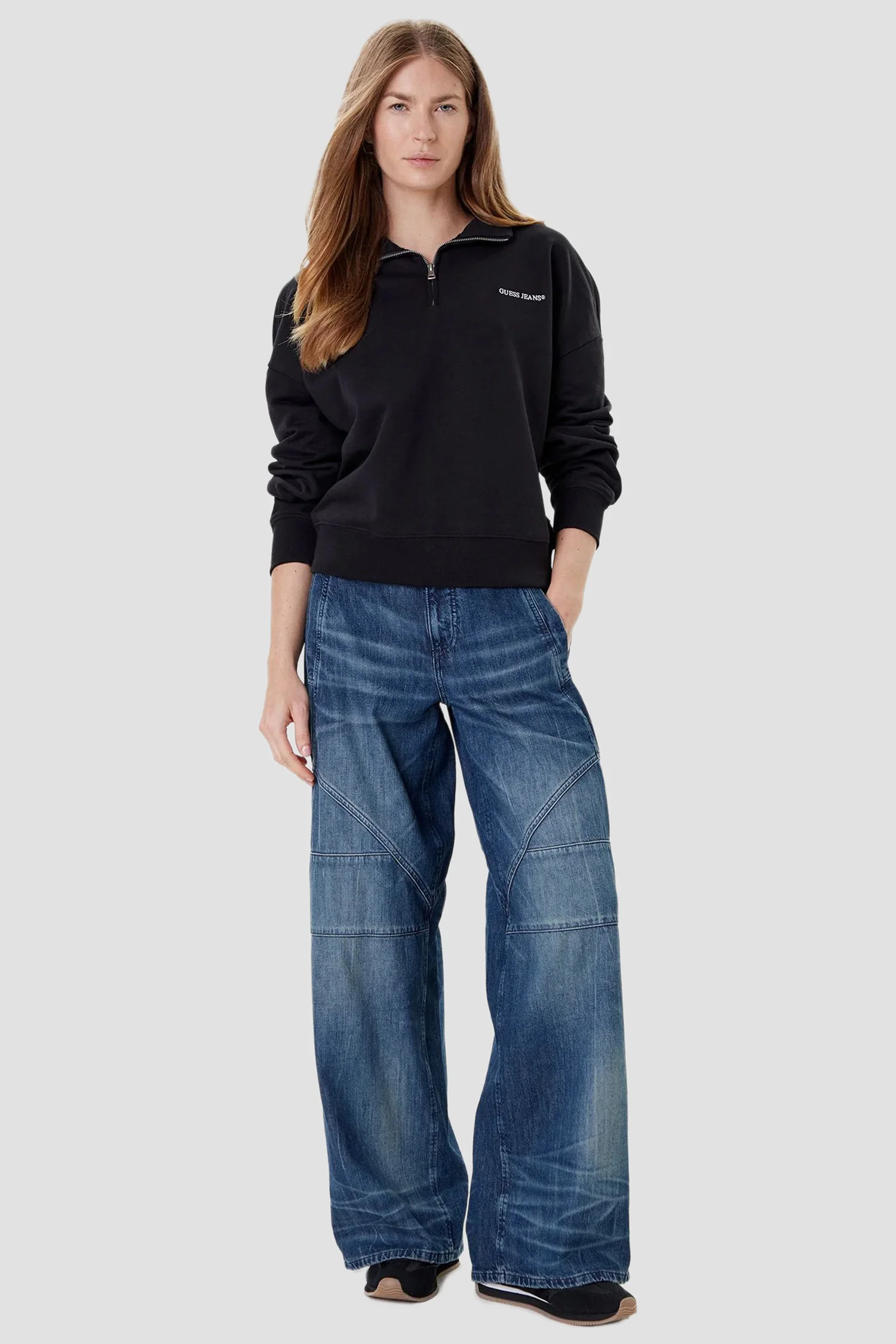 かcqぬwghb Жіноча чорна спортивна кофта Guess Jeans W5YQ09.K68I4;JBLK — MD