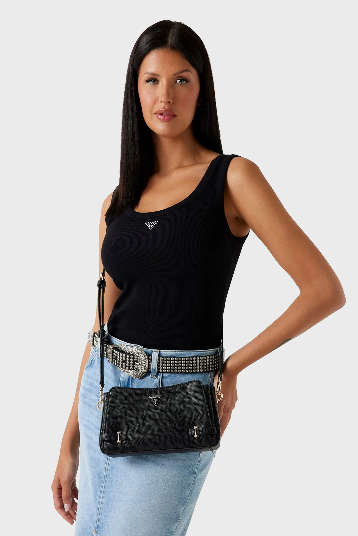 Жіноча чорна сумка ROSALBA Guess HWZG9657120 — MD-Fashion