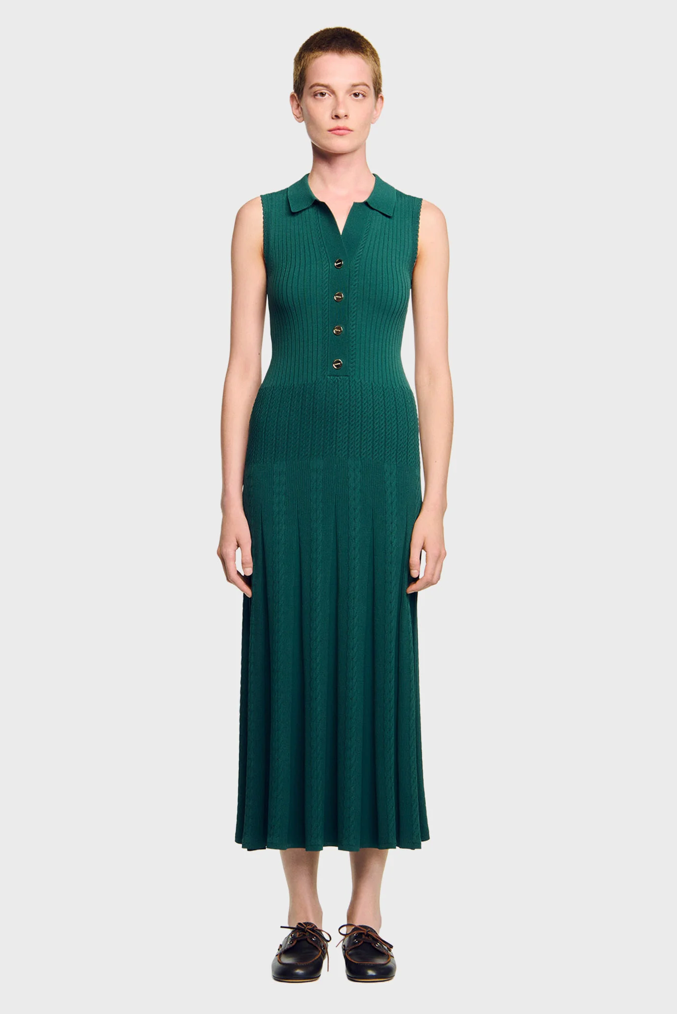 Жіноча зелена сукня Sandro SFPRO04437_DARK GREEN — MD-Fashion