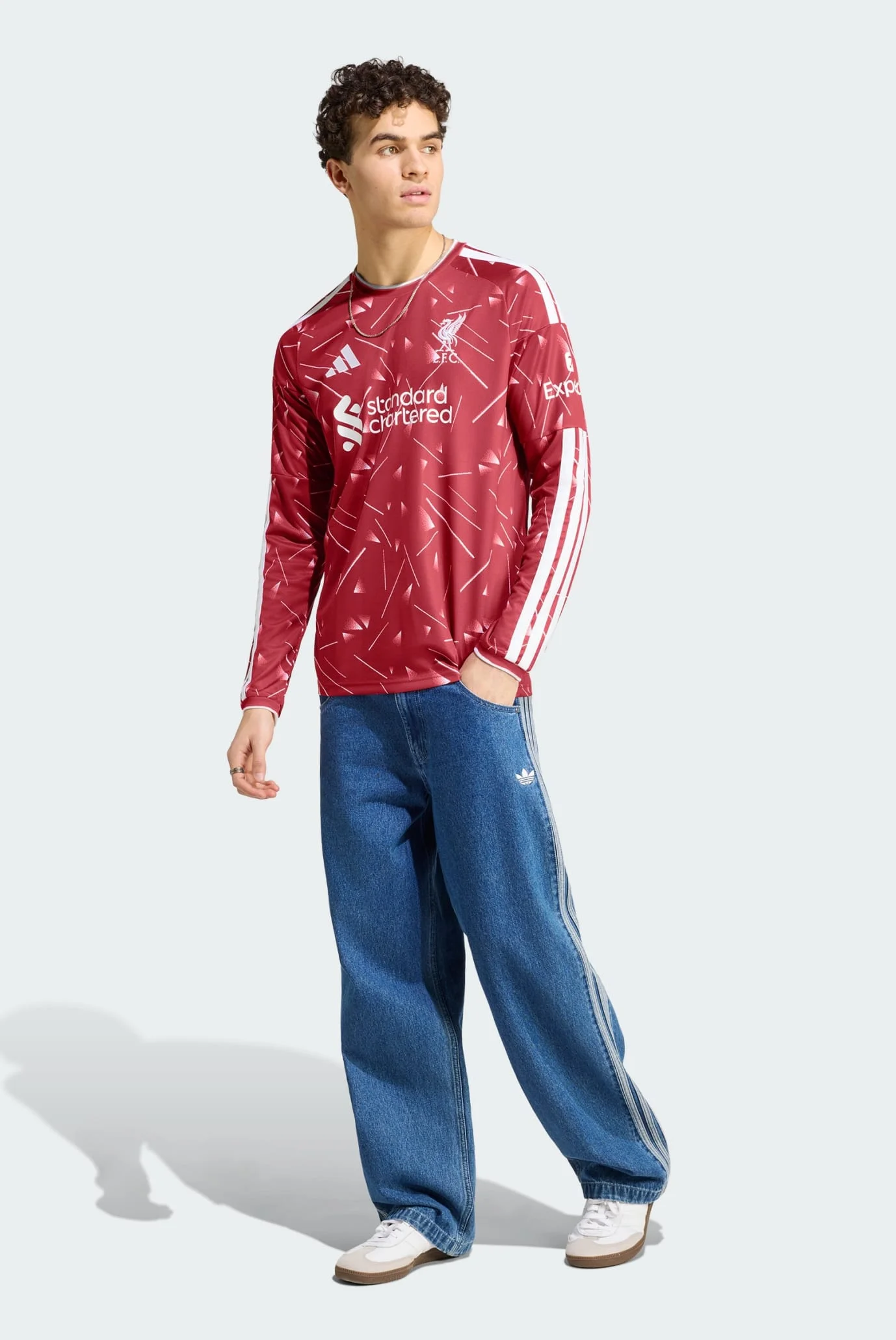 Мужской красный лонгслив с узором Liverpool FC 26/27 adidas KB8268
