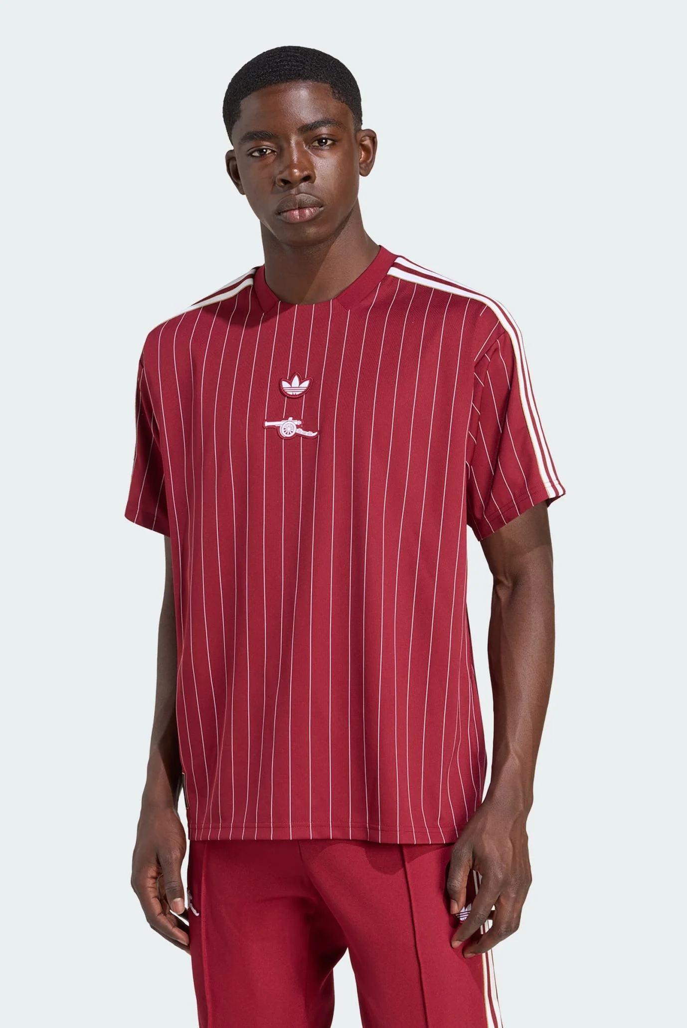 Бордовая футболка в полоску Arsenal Terrace Icons (унисекс) adidas