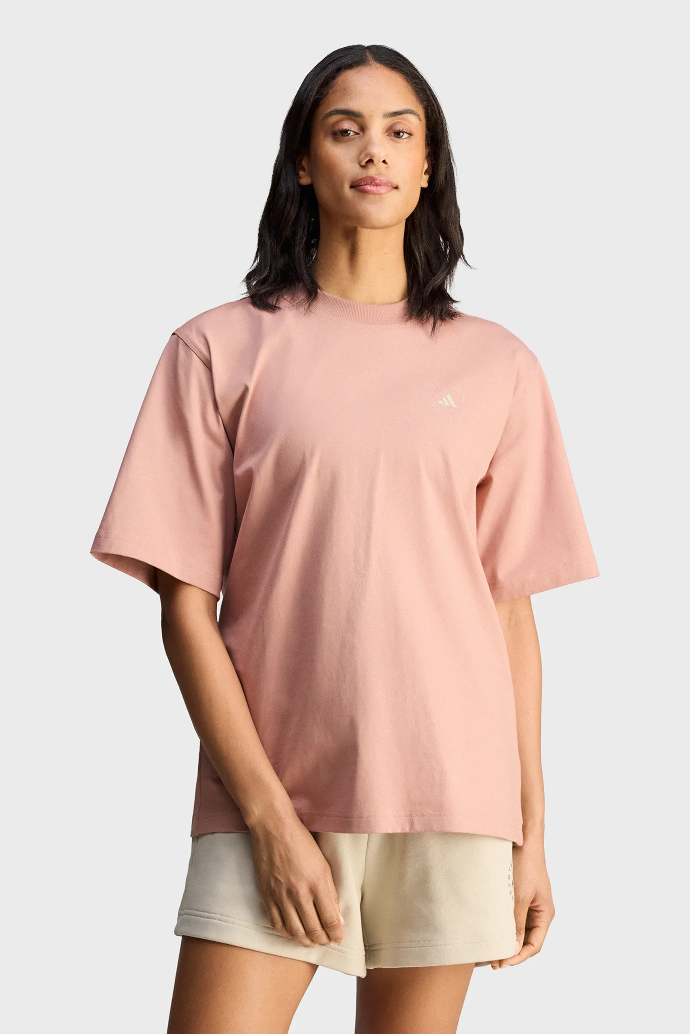  by Stella McCartney トレーニングシャツ Женская пудровая футболка adidas by Stella McCartney Loose adidas