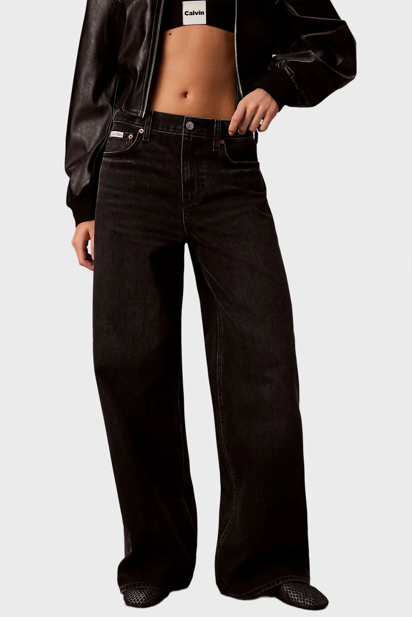 Женские черные джинсы THE WIDE LEG EVENING BLACK Calvin Klein