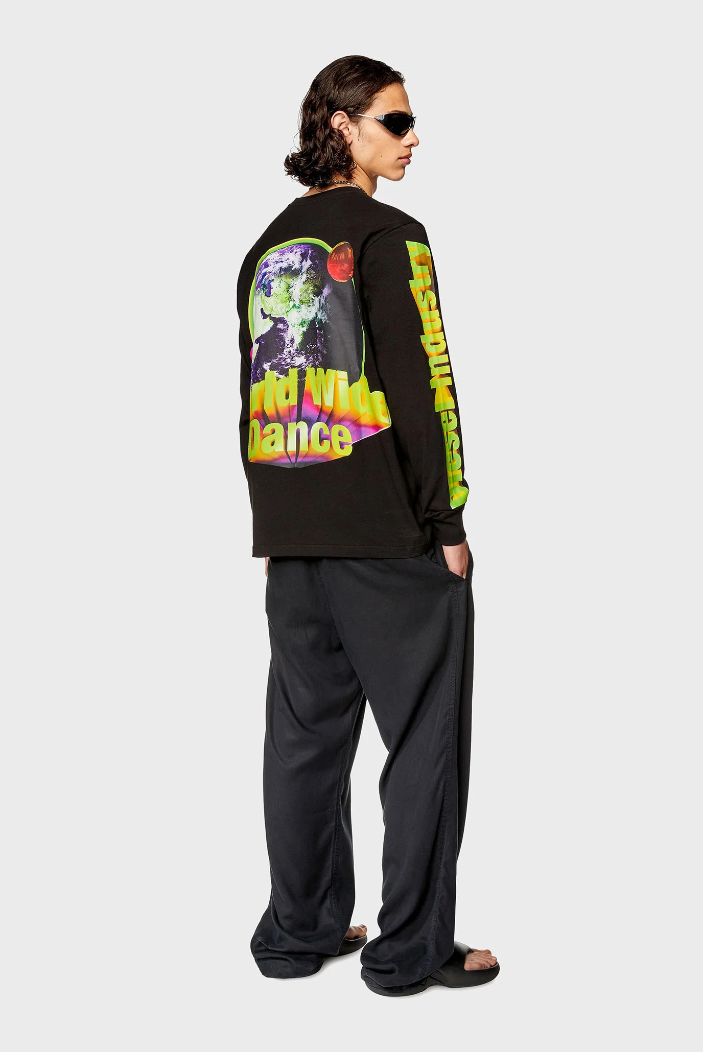 Мужской черный лонгслив T-JUST-LS-L1 T-SHIRT Diesel A11050 0BEAF