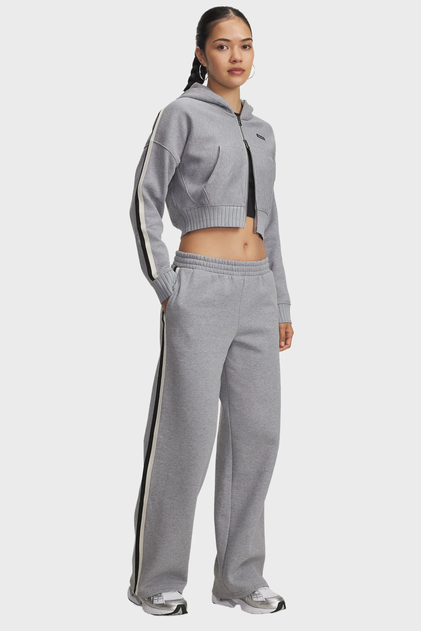 Жіночі сірі спортивні штани Icon HWT Flc Puddle Pant Under Armour
