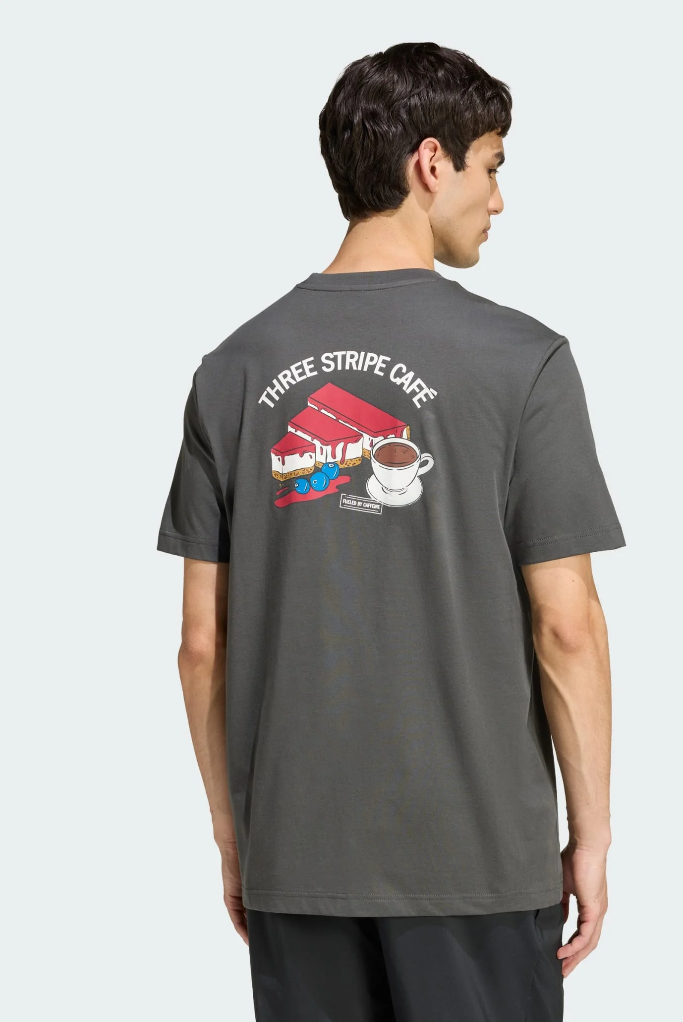 Мужская темно-серая футболка Coffee Cafe Cheesecake Graphic adidas