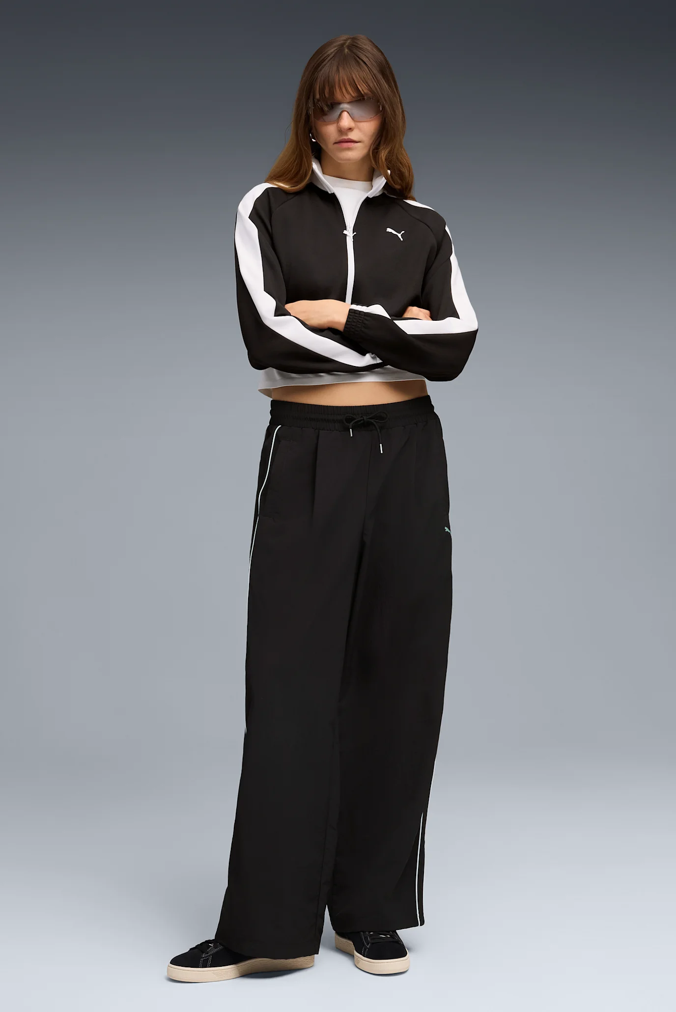 A.C.P TRACK JERSEY ニャン Женская черная спортивная кофта T7 Cropped Track Jacket Women PUMA