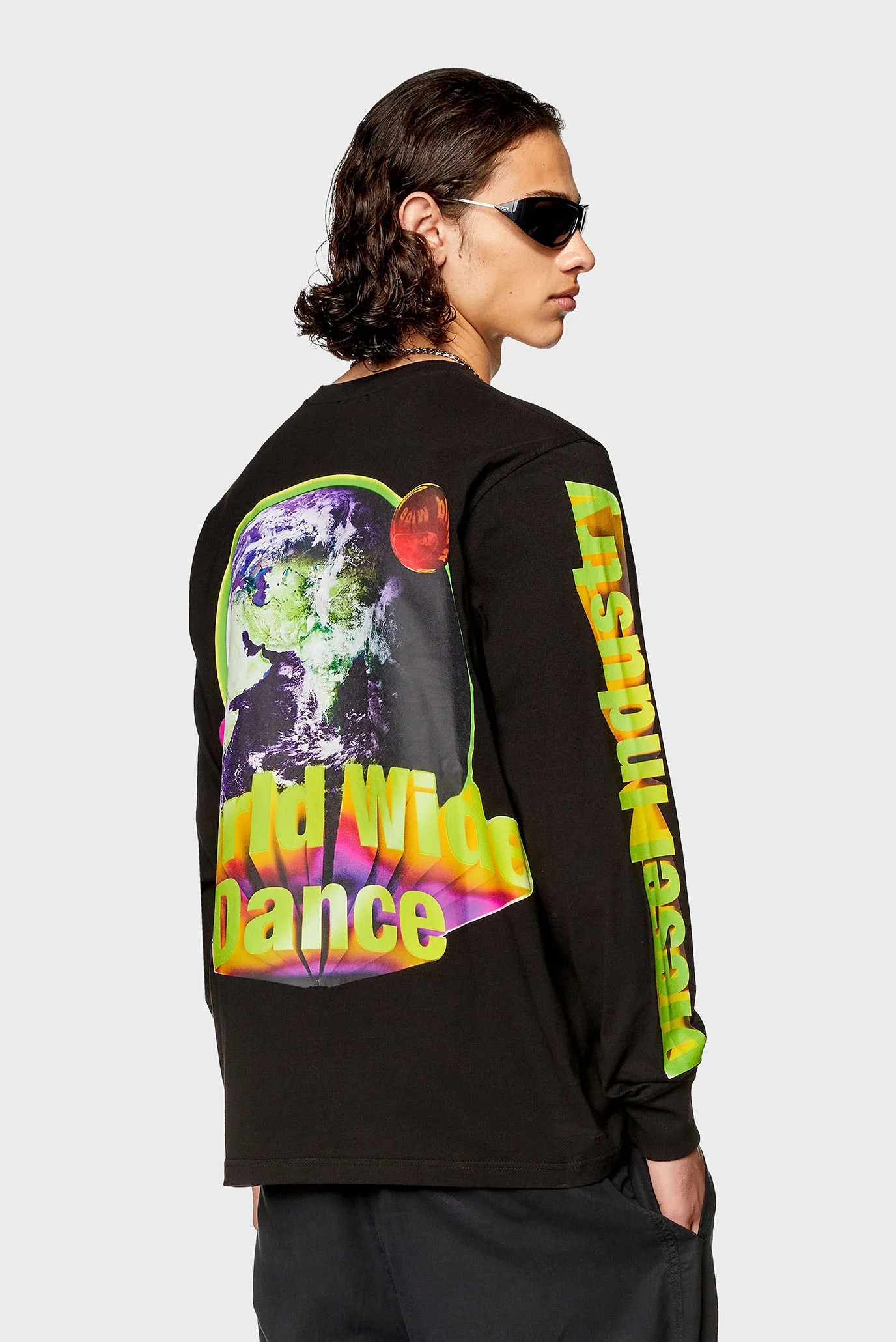 Мужской черный лонгслив T-JUST-LS-L1 T-SHIRT Diesel A11050 0BEAF