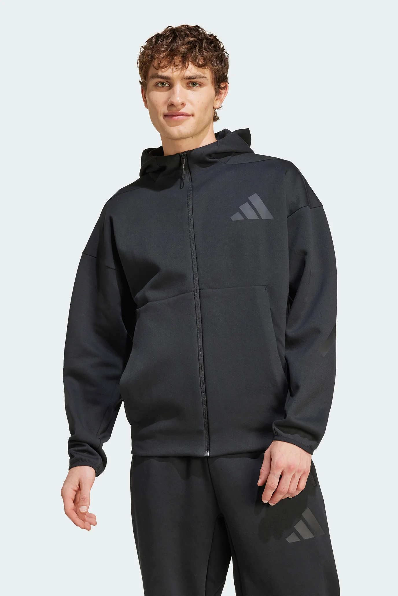 Чоловіче чорне худі New adidas Z.N.E. Full-Zip adidas JE7538 — MD