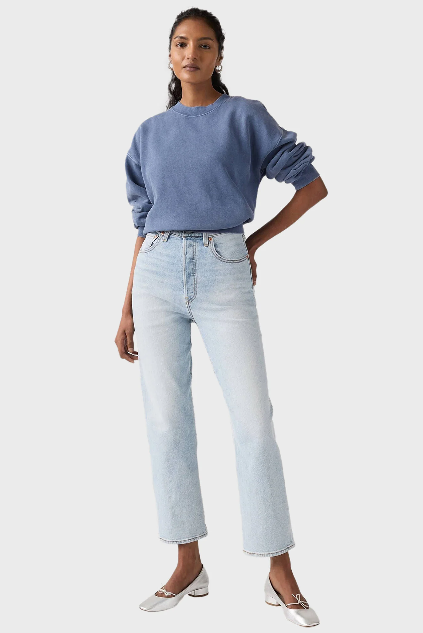 美品MC L – It Shall Be Женские голубые джинсы Ribcage Straight Ankle Levi's® 72693;0282