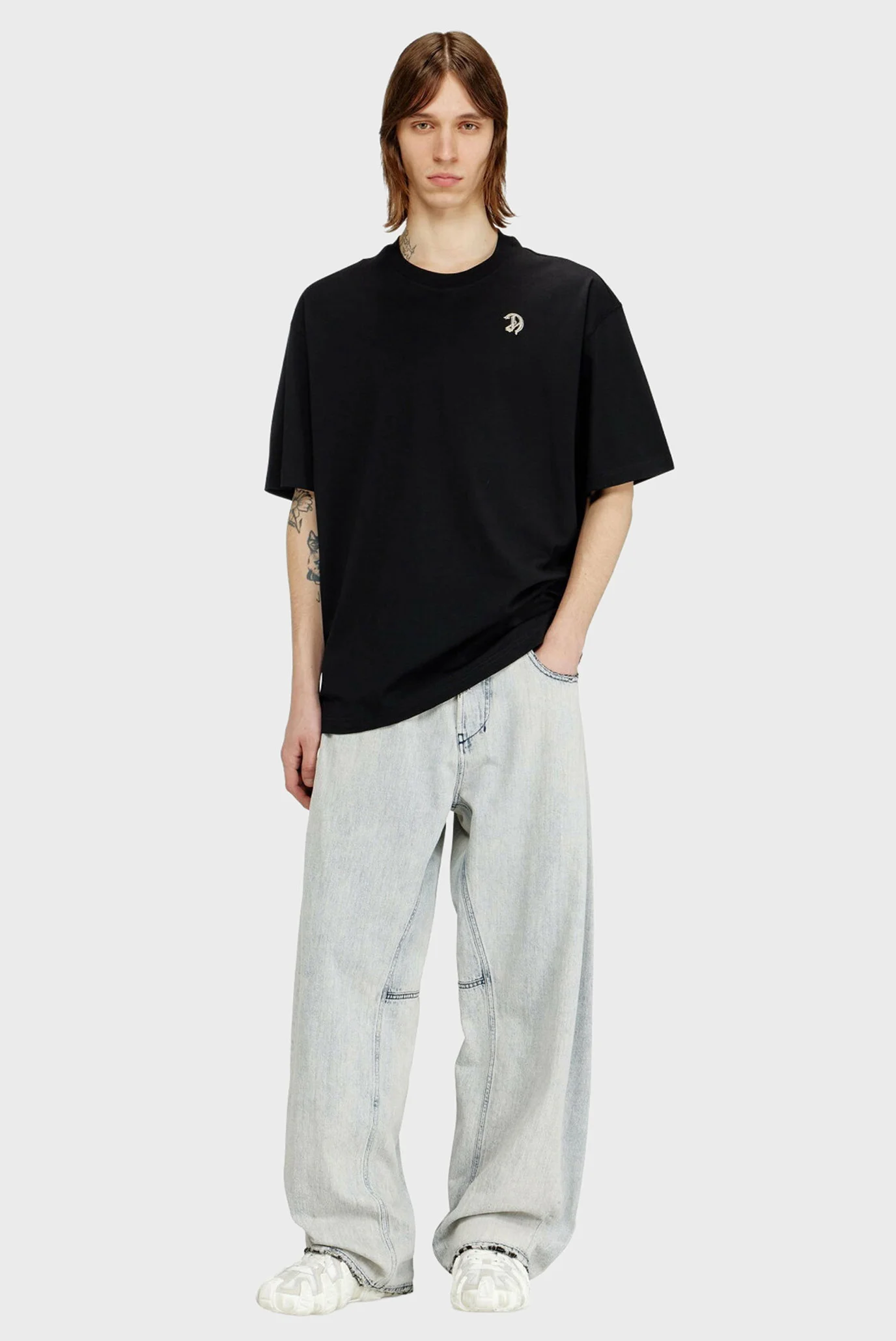 Мужская черная футболка T-BOGGY-V2 Diesel A22481 0PLAT — MD-Fashion