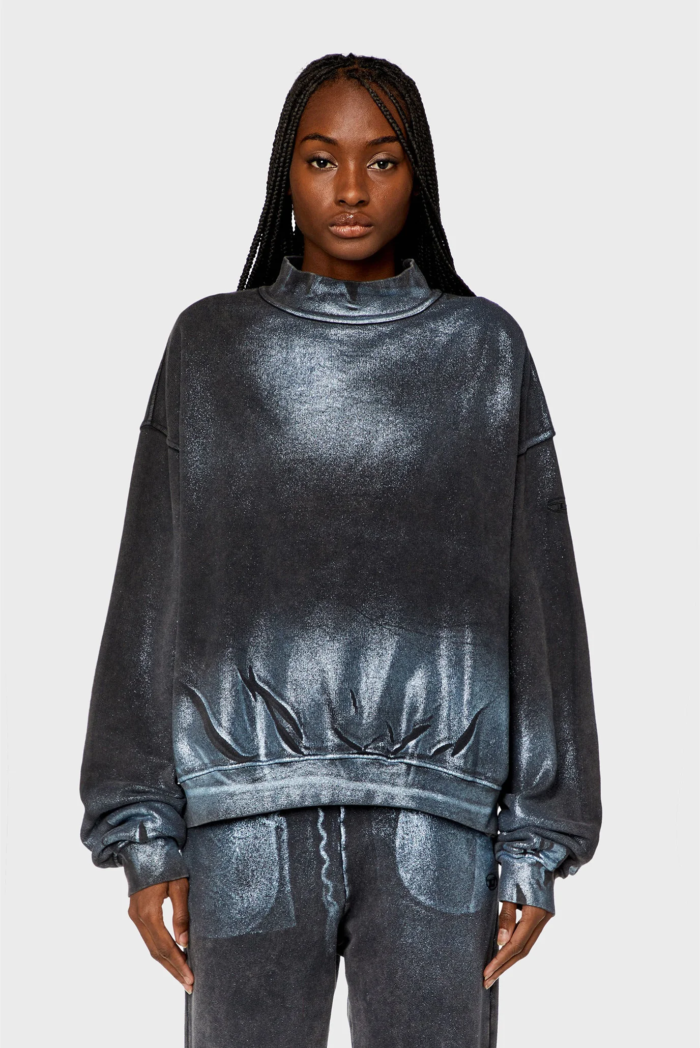 Женский черный свитшот F-ALEXAN FELPA Diesel A12170 0DPAQ — MD-Fashion