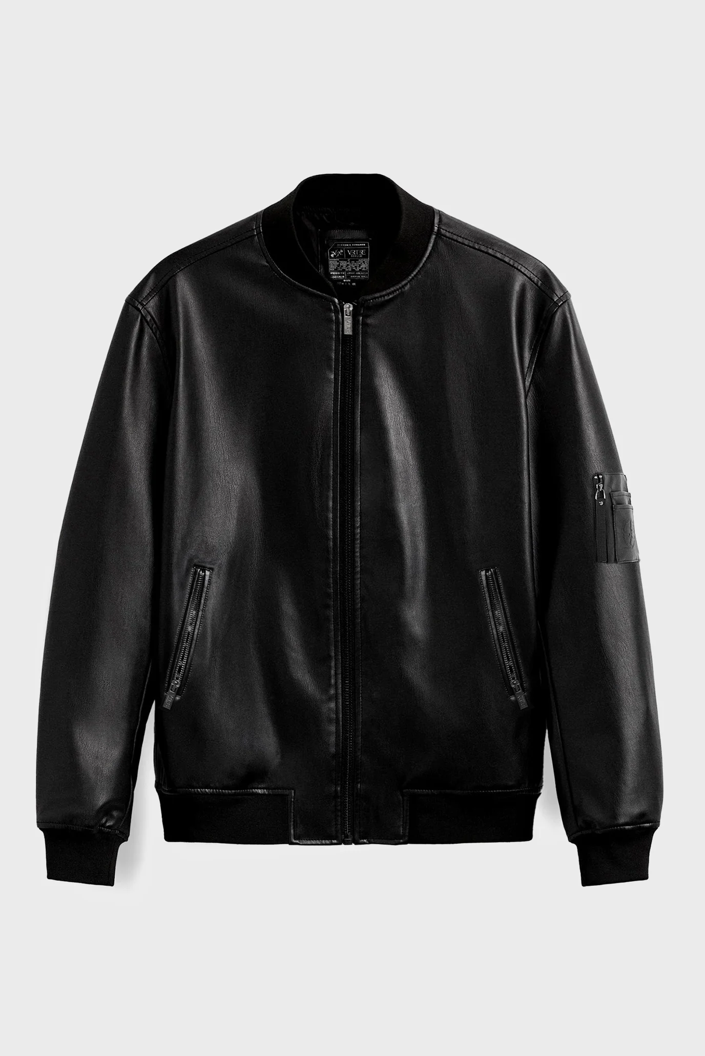 Черный бомбер FAUX LEATHER BOMBER JACKET (унисекс) Vertere Berlin