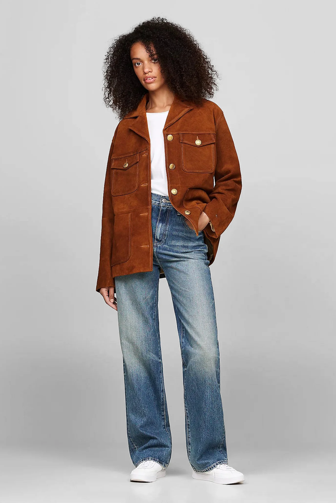 Женская рыжая замшевая куртка MD SUEDE AMERICANA Tommy Hilfiger