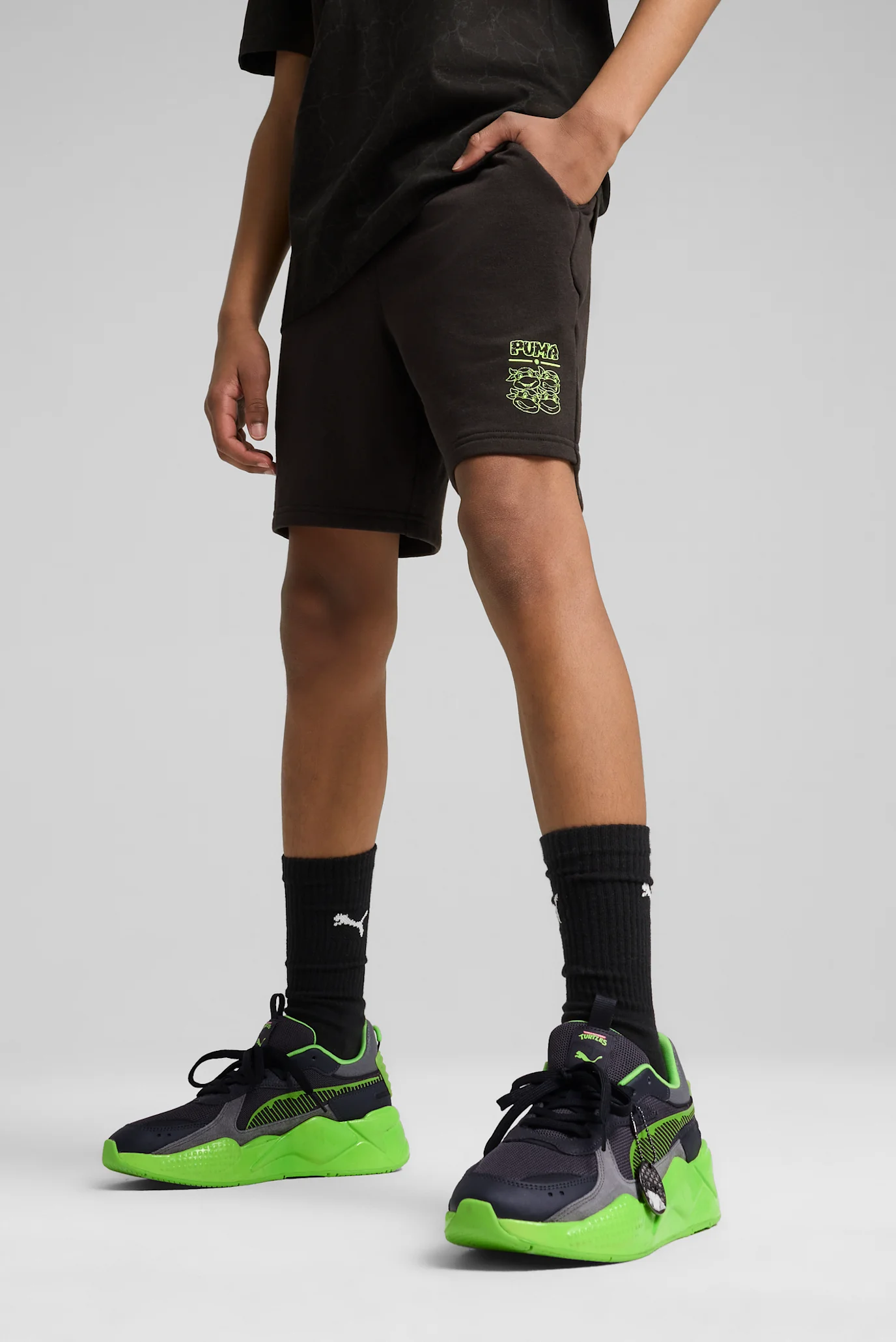 Детские черные шорты PUMA HOOPS x TMNT Relaxed Shorts Youth PUMA