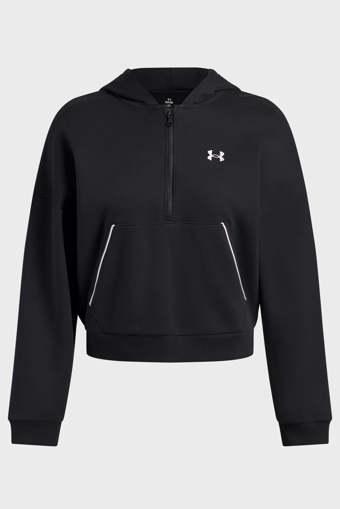Женское черное худи Rival Flc Piped HZ Hoodie Under Armour 6003707