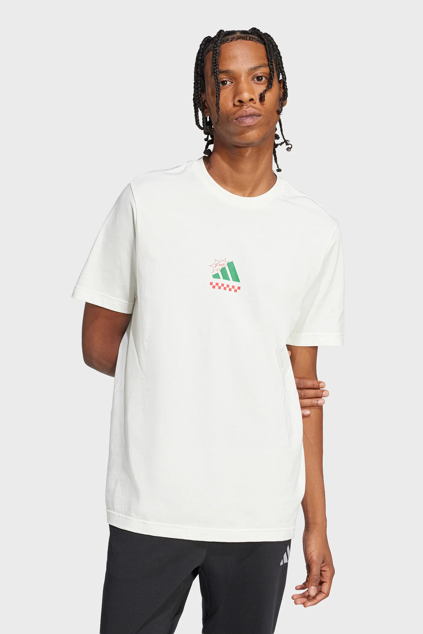 Біла футболка Lounge Pizza Graphic (унісекс) adidas JJ4016 — MD