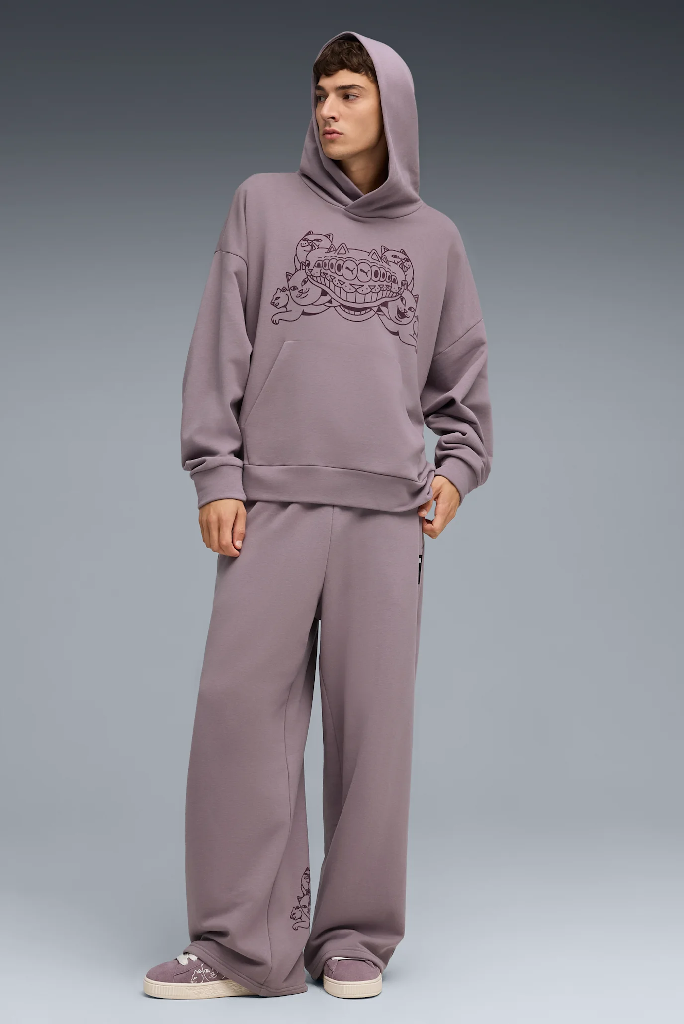 【moppi】 Чоловіче фіолетове худі PUMA x RIPNDIP Boxy Tee Hoodie Men PUMA