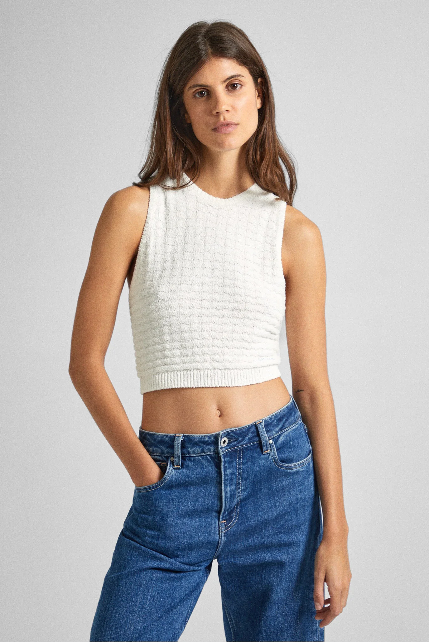 Женский белый топ GAIA Pepe Jeans PL702133 — MD-Fashion