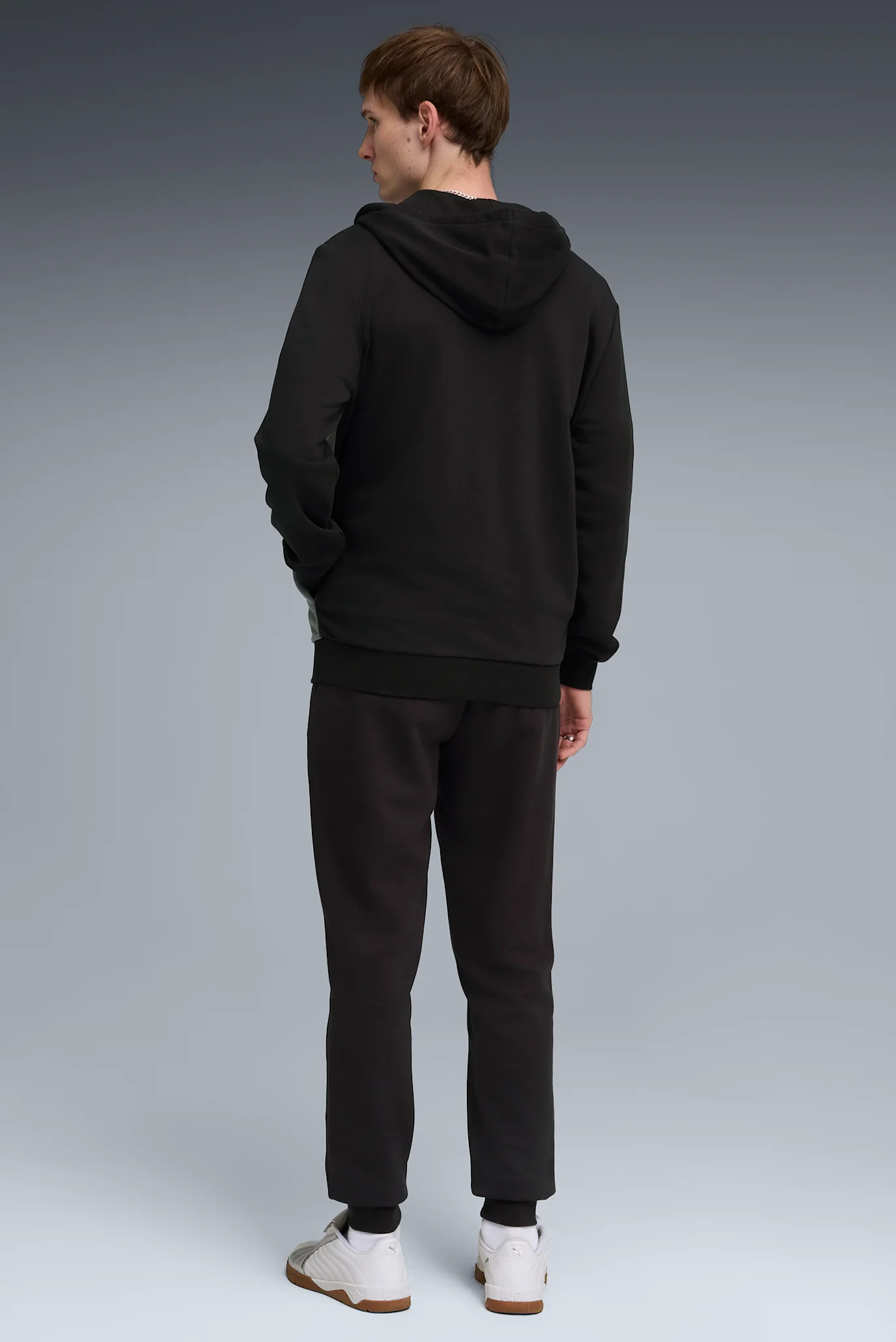 Мужской черный спортивный костюм (худи, брюки) Hooded Tracksuit