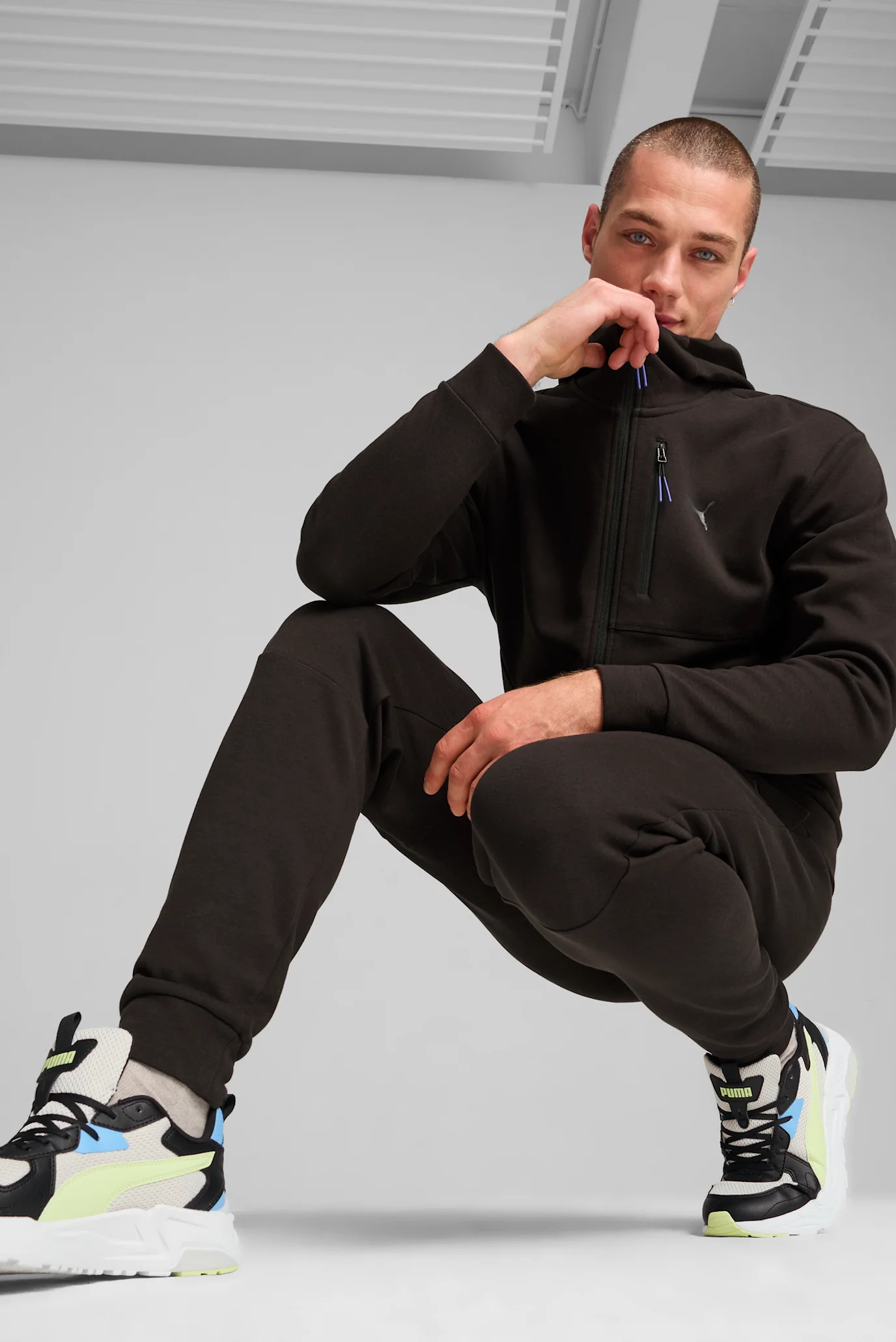 Мужская черная спортивная кофта OPEN ROAD Full-Zip Hoodie Men PUMA