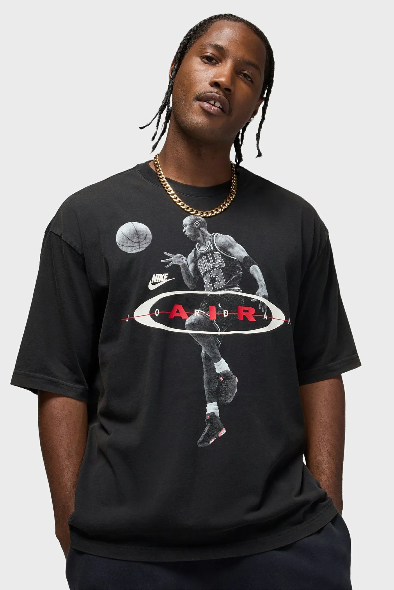 プロシャツ　M ブラック Мужская черная футболка M J BRK 2AIR REISSUE SS CRW Nike IF1804