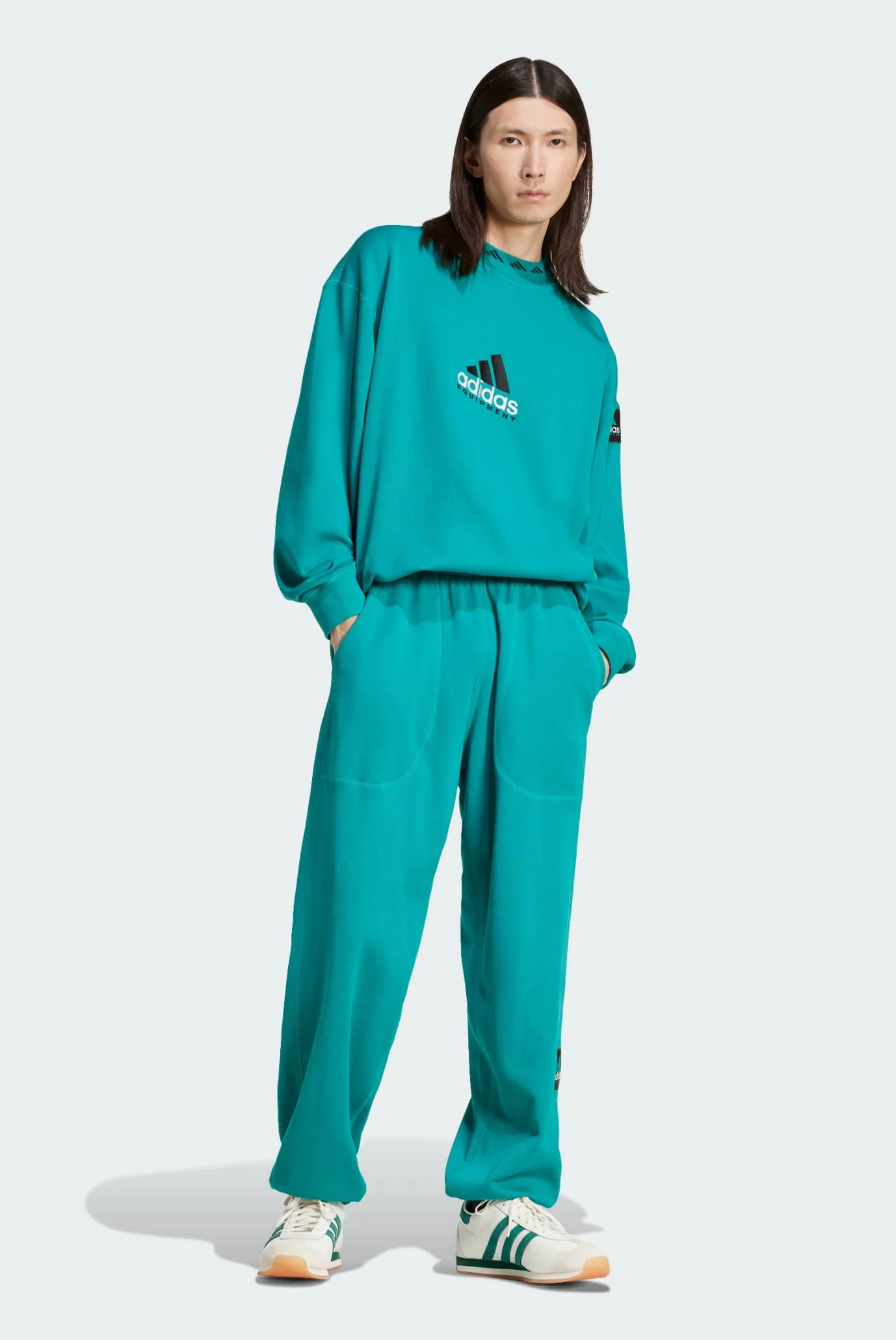 Мужской бирюзовый свитшот EQT Reflective Crewneck adidas JN7146