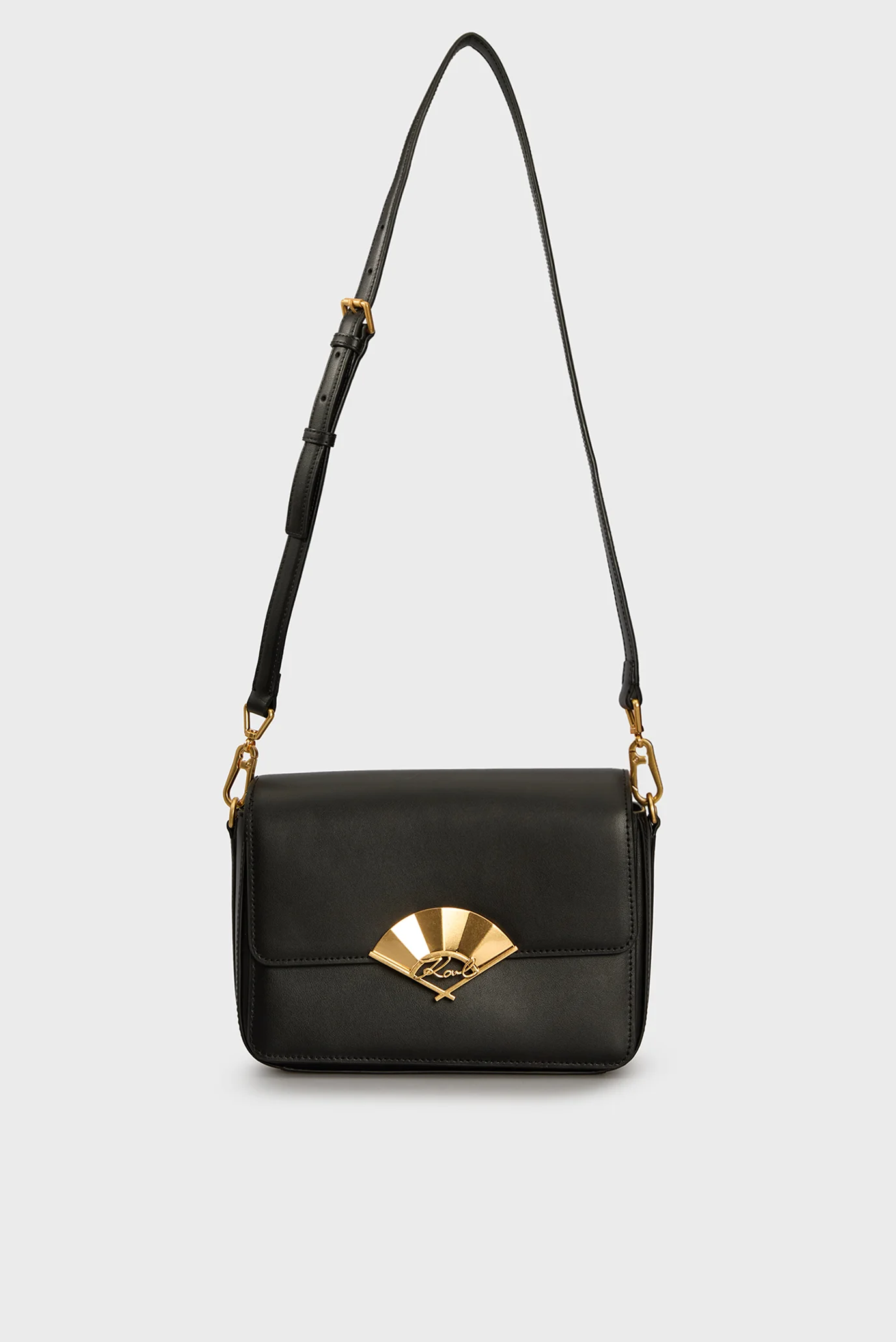 Жіноча чорна шкіряна сумка k signature fan md crossbody Karl